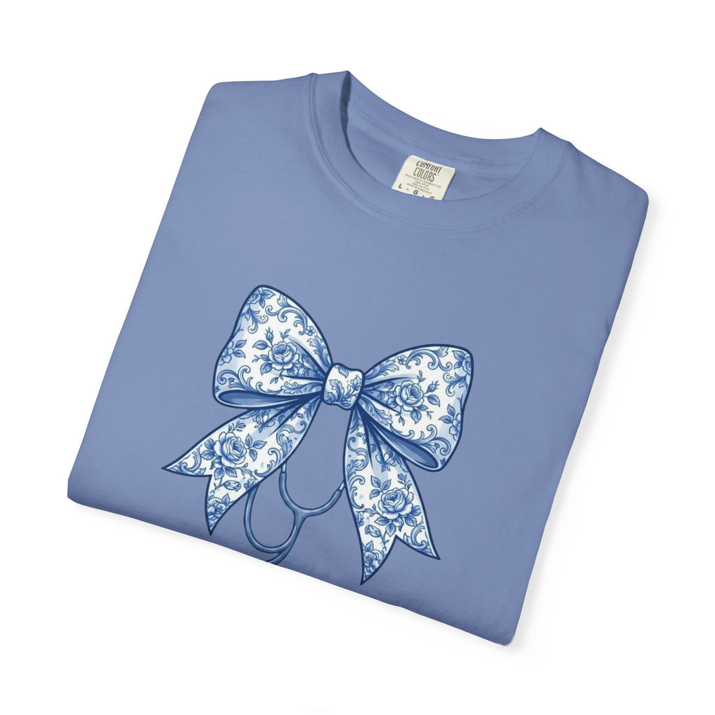 Blue Floral Bow Stethoscope