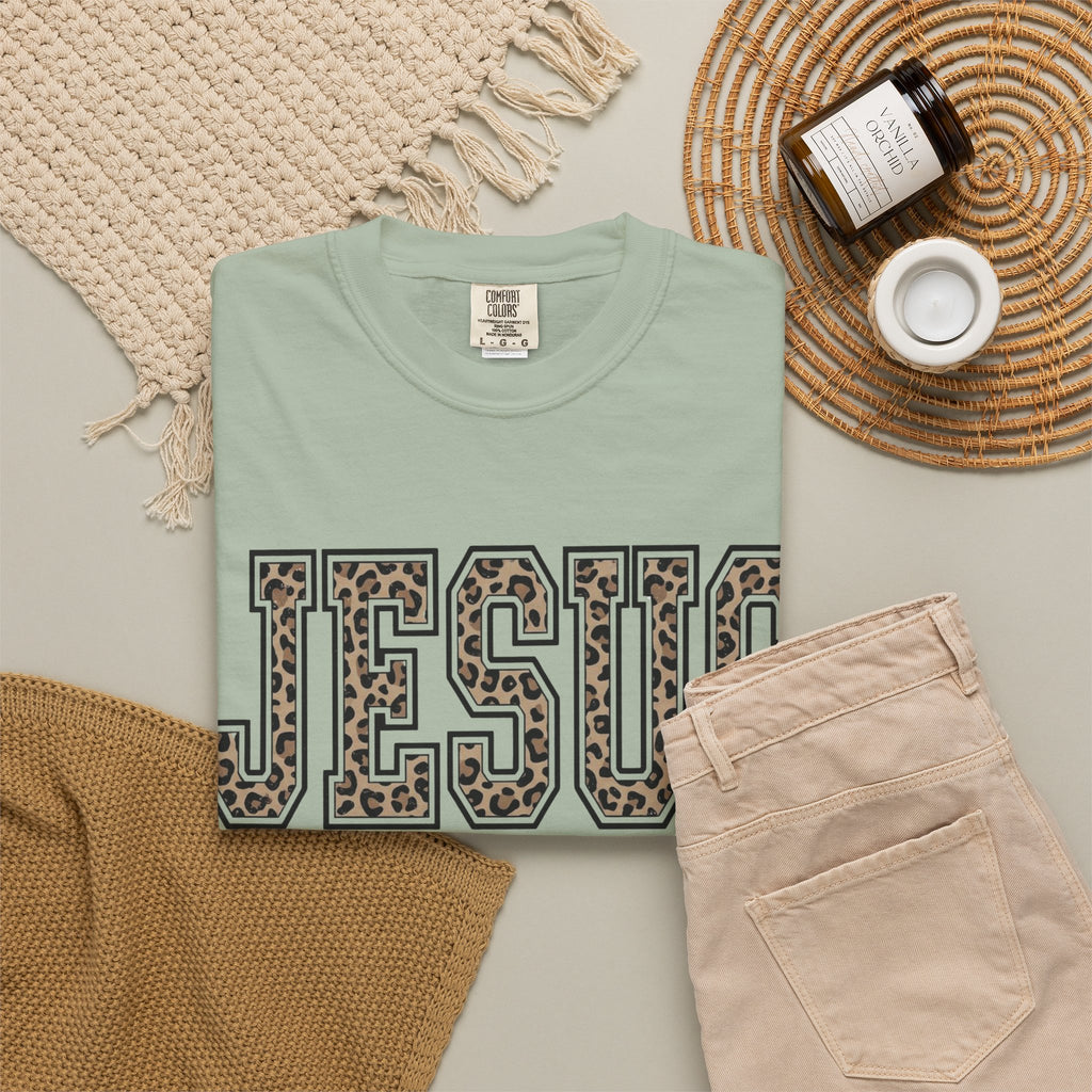 Jesus Leopard Varsity T‑Shirt