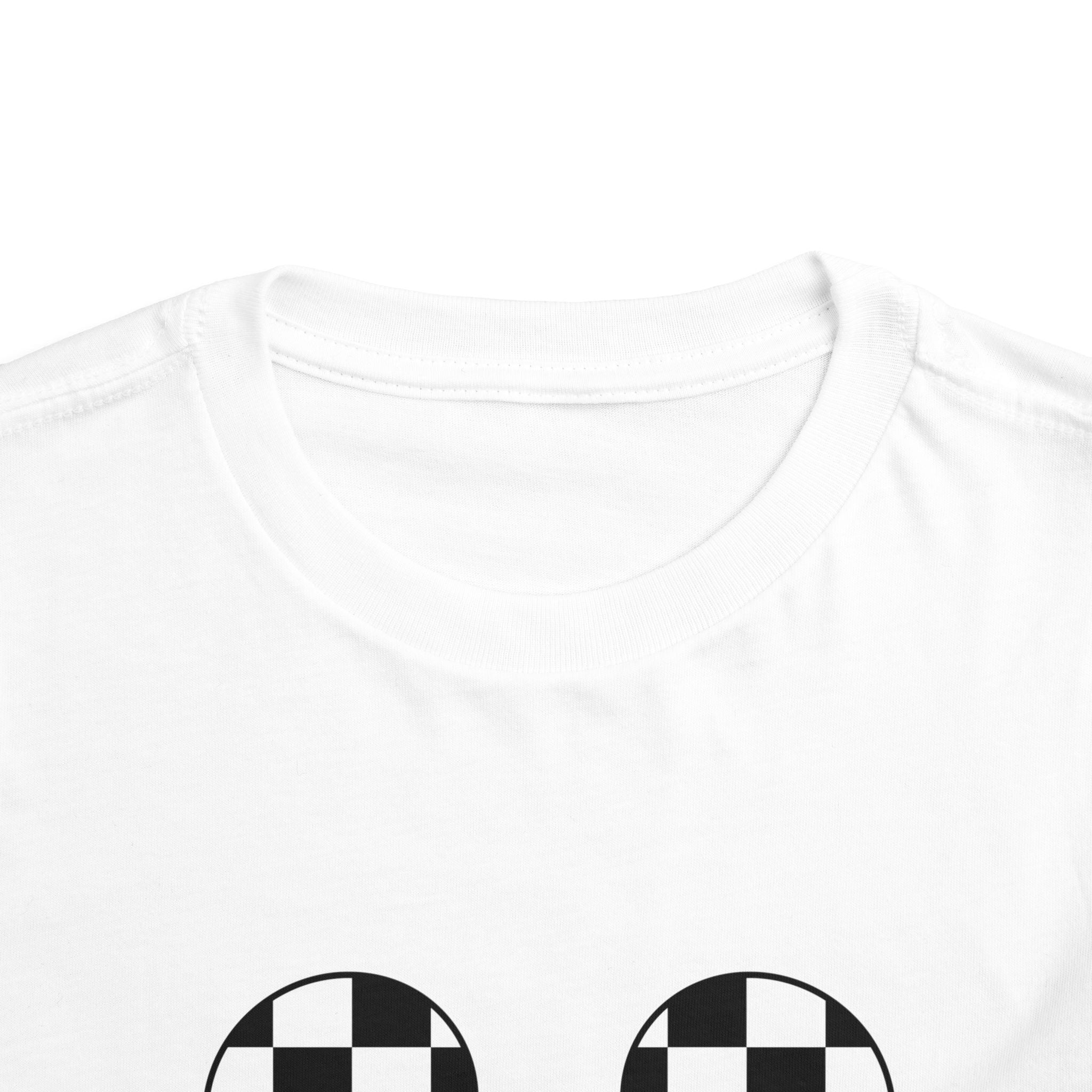 Toddler Tee — "Jesus Is The Light" Mickey Ear Graphic (Checkerboard)