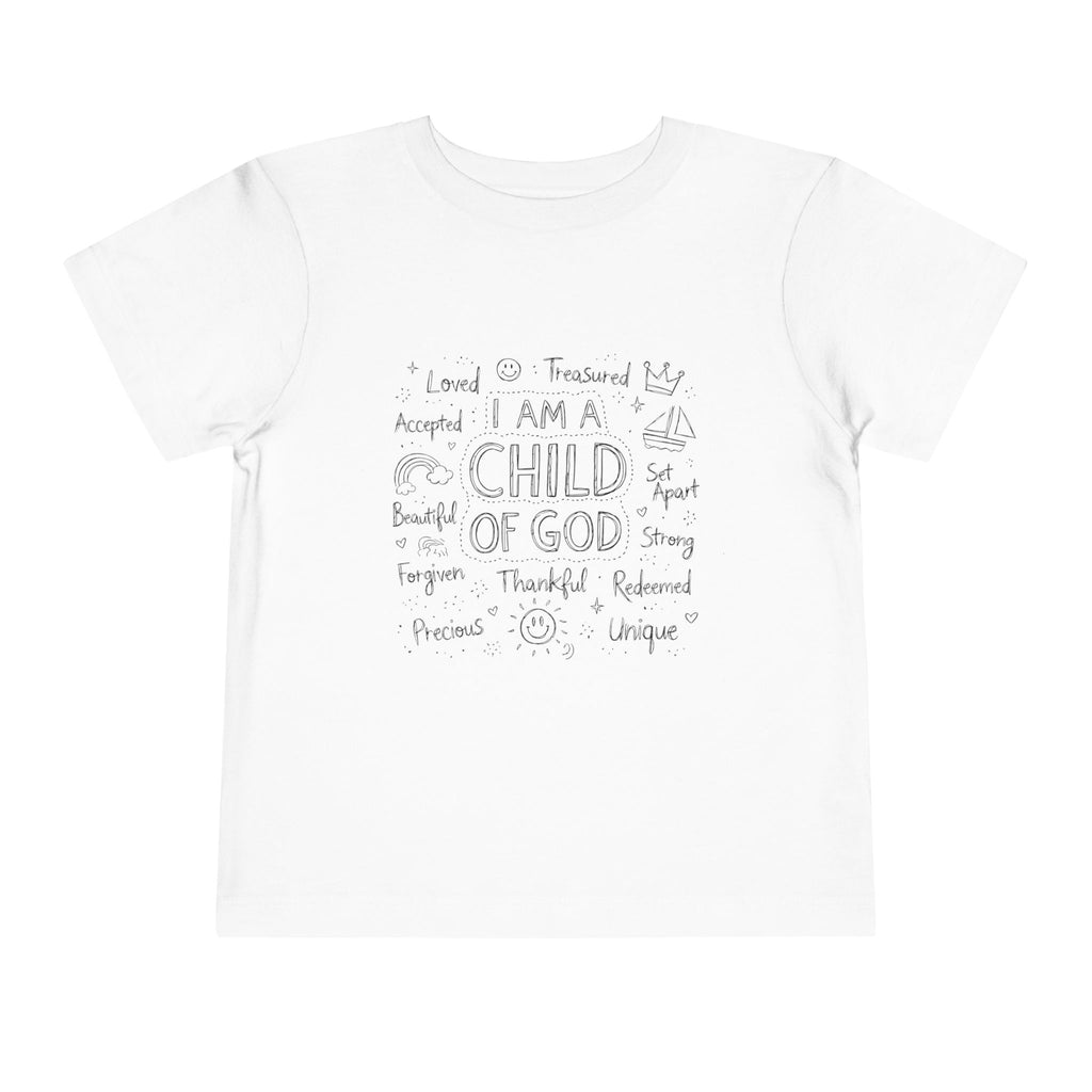 Toddler Tee — "I Am a Child of God" Inspirational Faith Shirt