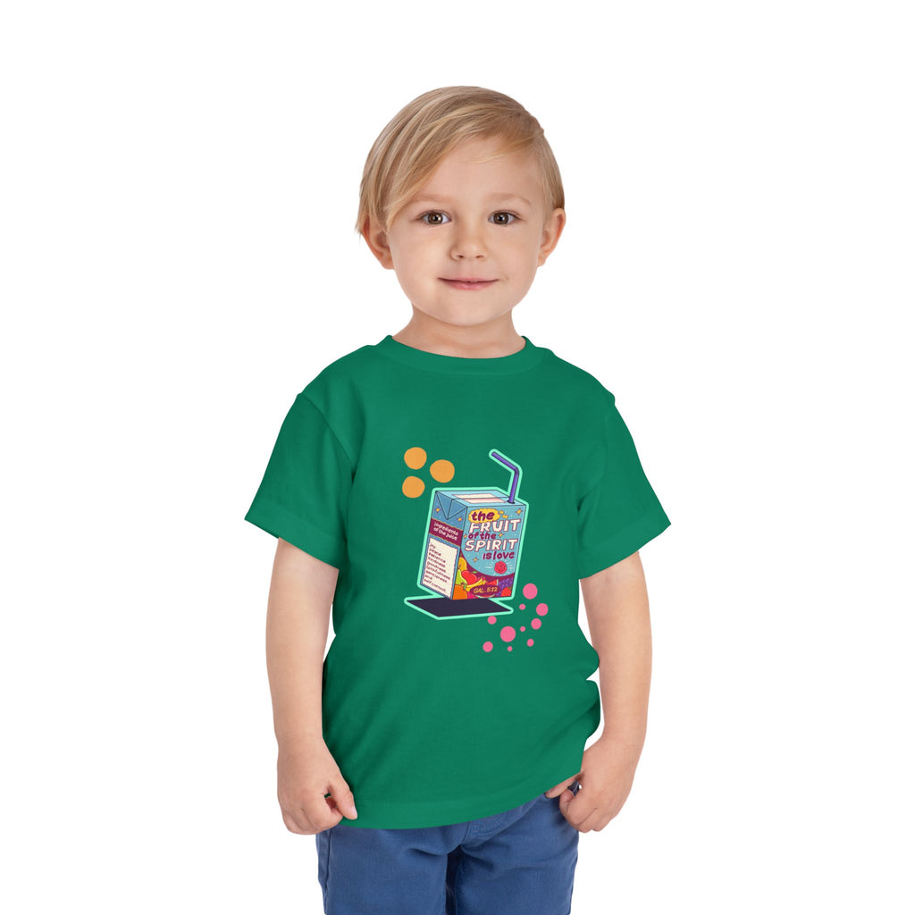 Toddler Tee — Colorful 'Fruit Spirit' Juice Box Graphic Kids Shirt