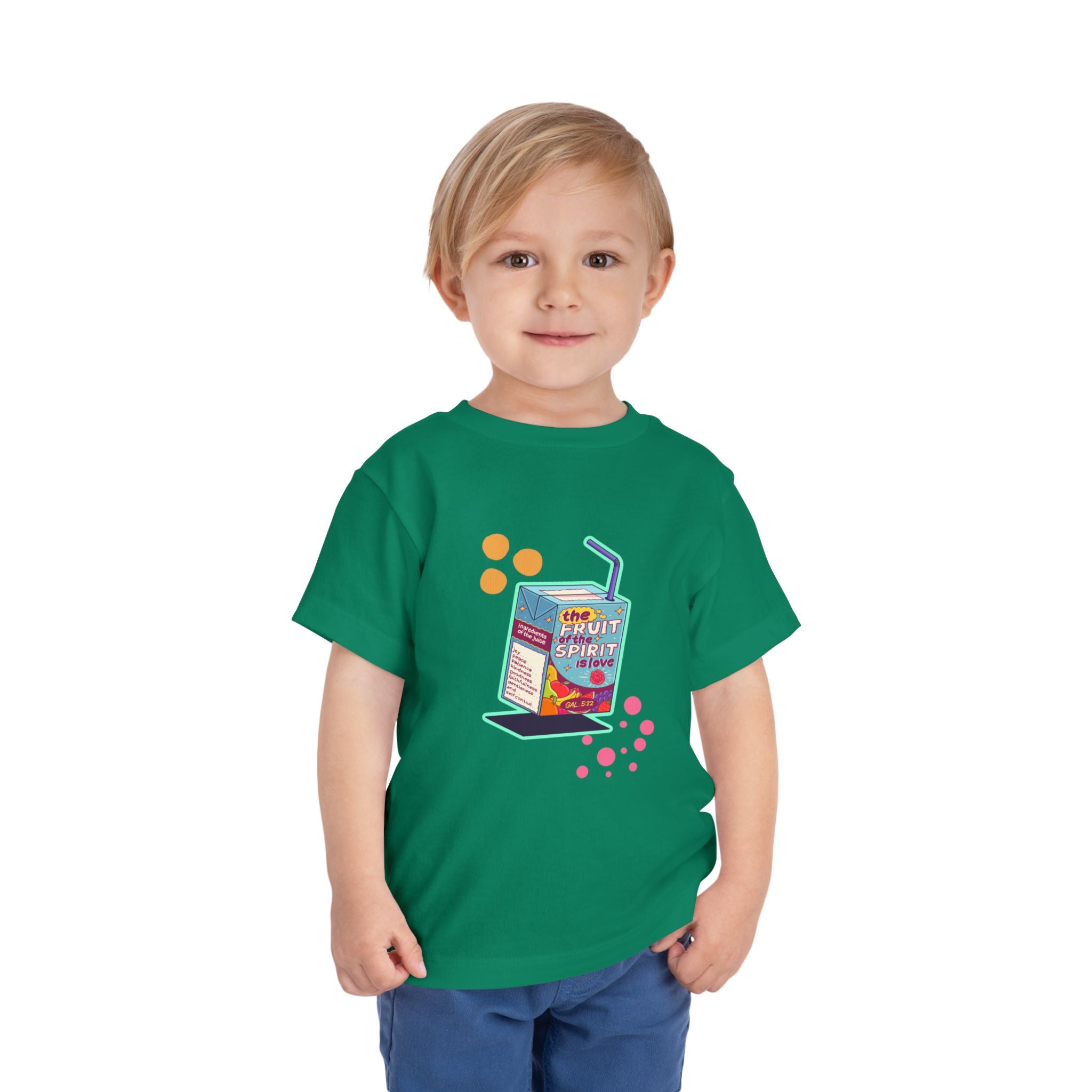 Toddler Tee — Colorful 'Fruit Spirit' Juice Box Graphic Kids Shirt