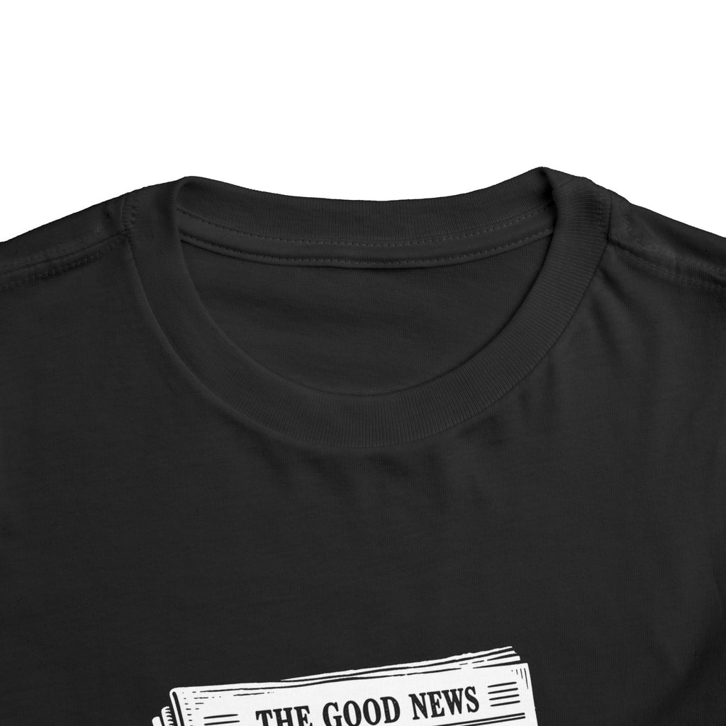 Toddler Tee — "Jesus Saves!" Newspaper Graphic Christian Kids Shirt