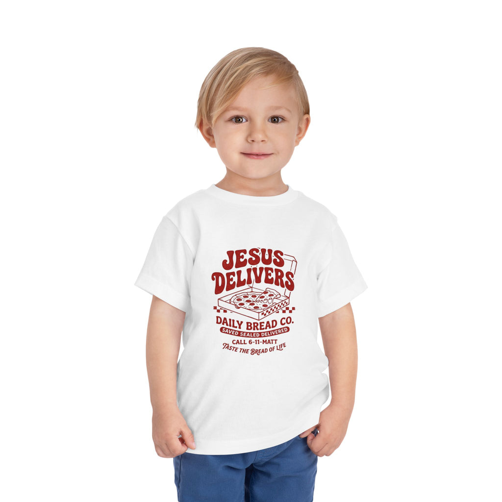 Jesus Delivers Toddler Tee — Daily Bread Co. Christian Kids T‑Shirt