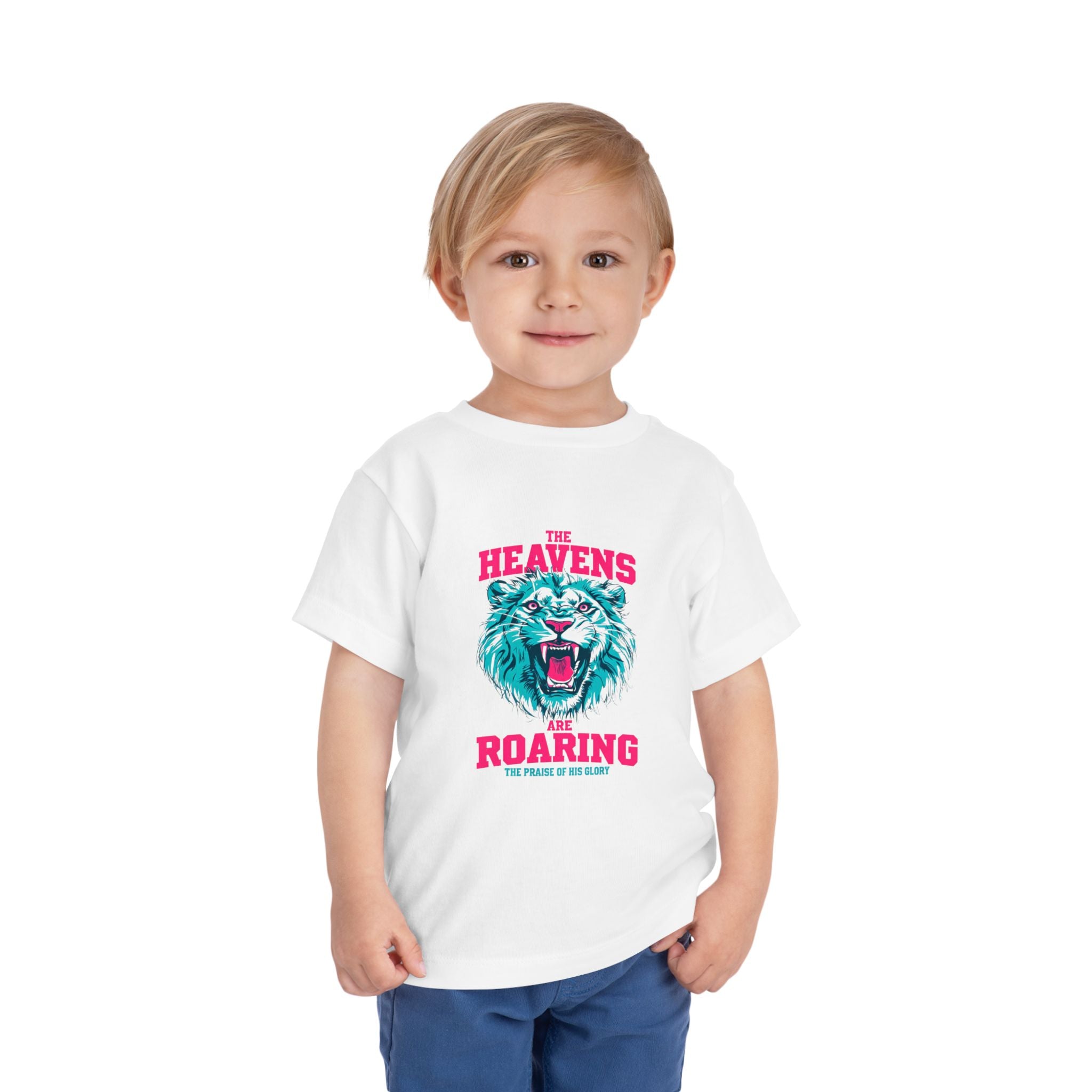 Toddler Tee — 'The Heavens Are Roaring' Colorful Roaring Lion Graphic
