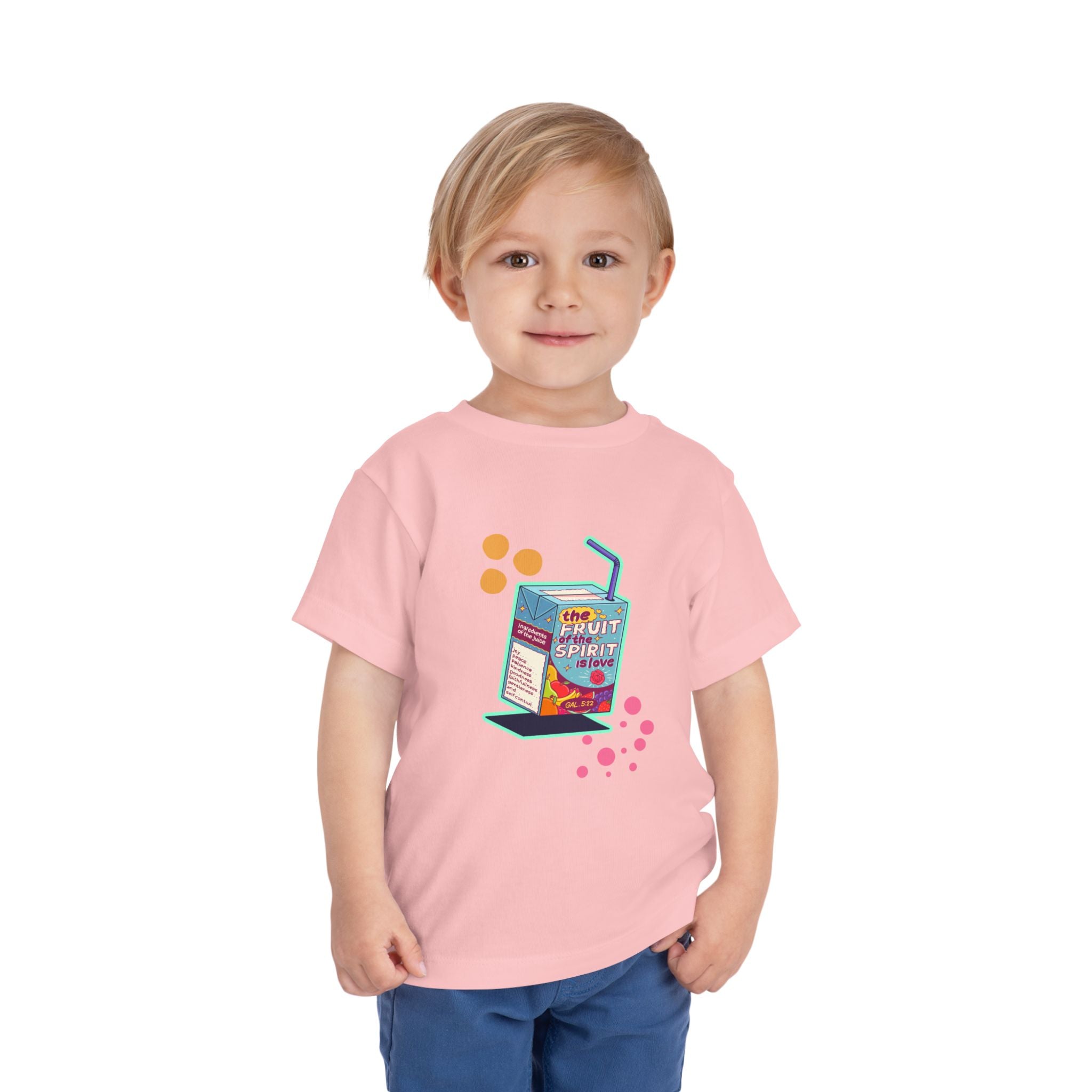 Toddler Tee — Colorful 'Fruit Spirit' Juice Box Graphic Kids Shirt