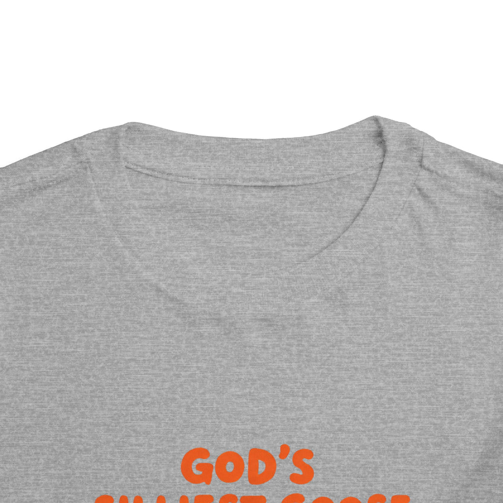 Toddler Tee — "God's Silliest Goose" Cute Duck Graphic