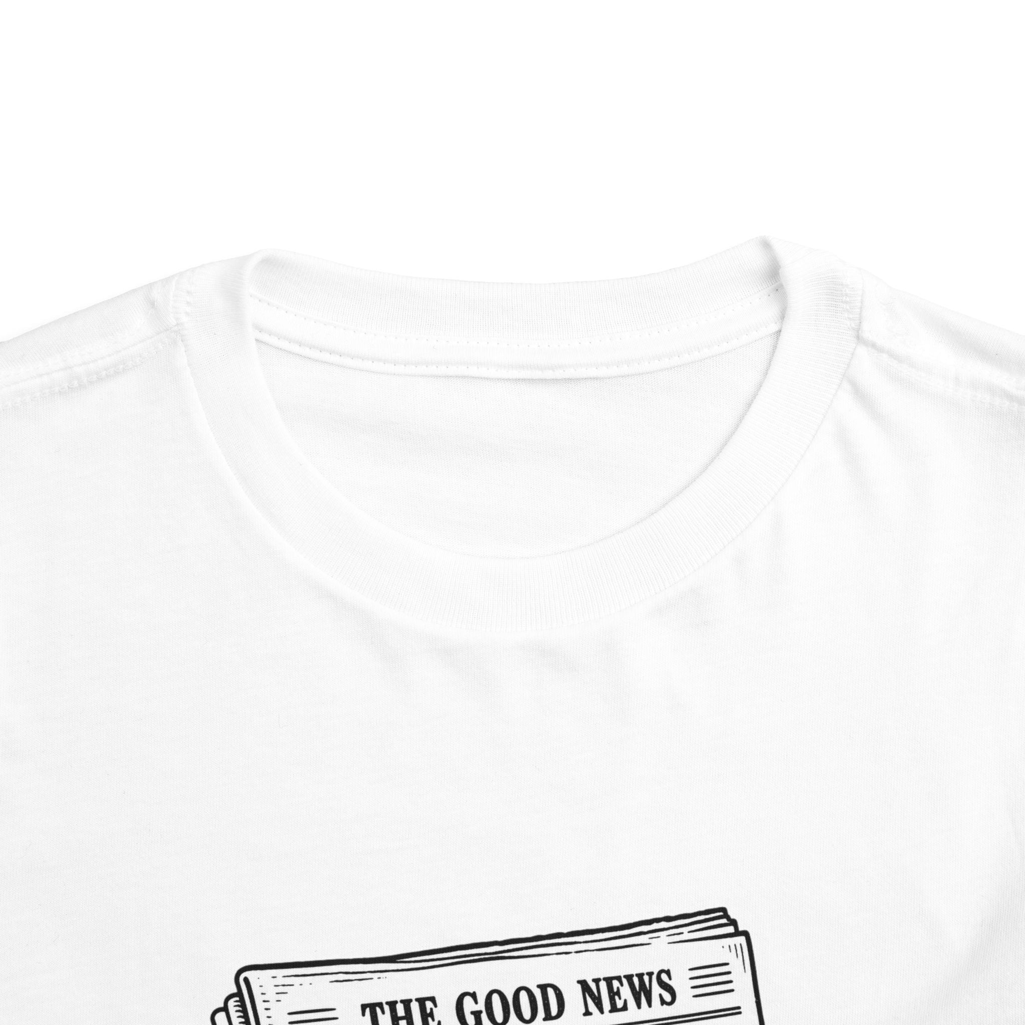 Toddler Tee — "Jesus Saves!" Newspaper Graphic Christian Kids Shirt