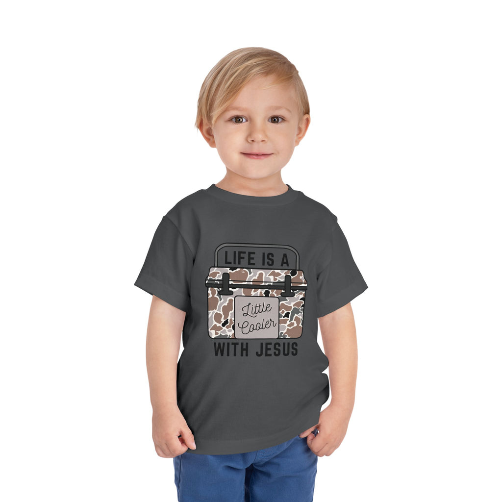 Toddler Tee — "Life Is A Little Cooler With Jesus" Cooler Graphic
