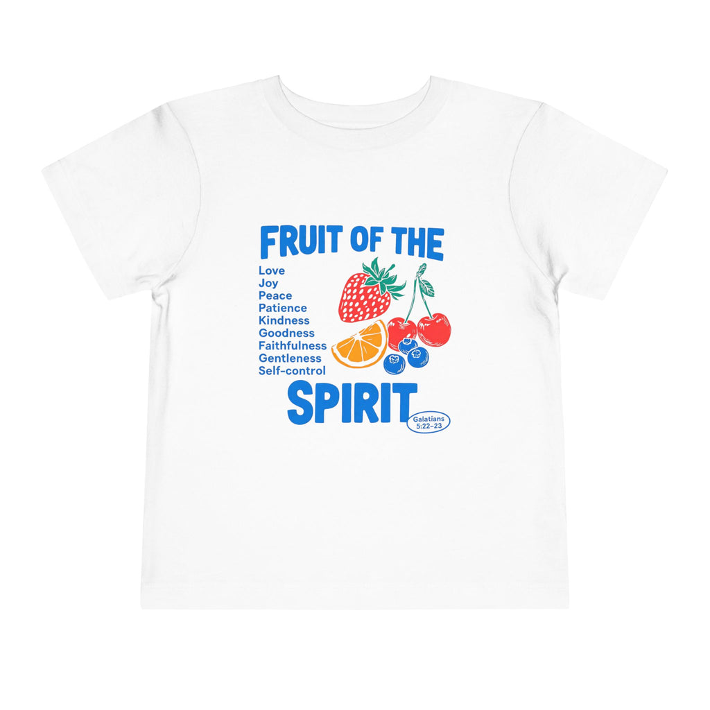 Toddler Tee — “Fruit of the Spirit” Christian Kids Shirt with Colorful Fruit Design