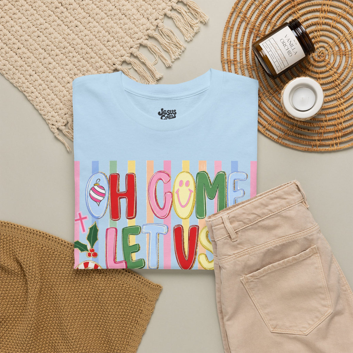 Oh Come Let Us Adore Him Christmas Tee