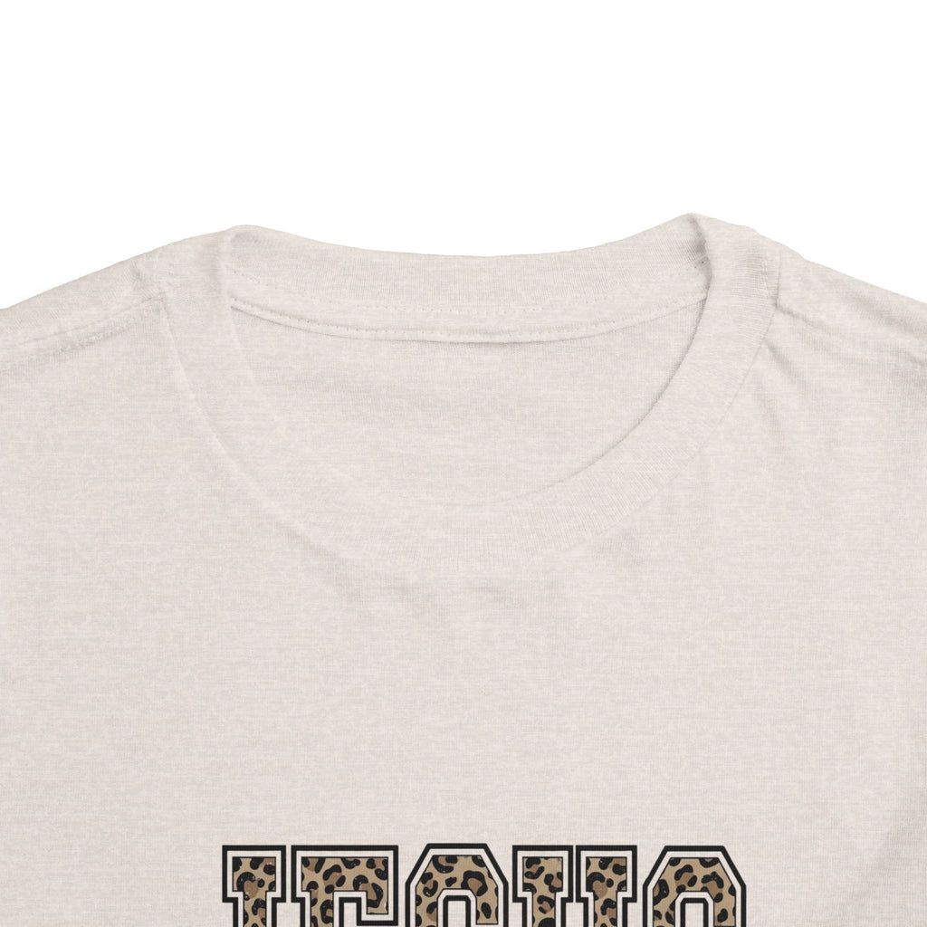 Toddler Tee - 'JESUS' Leopard Print Christian Kids Shirt