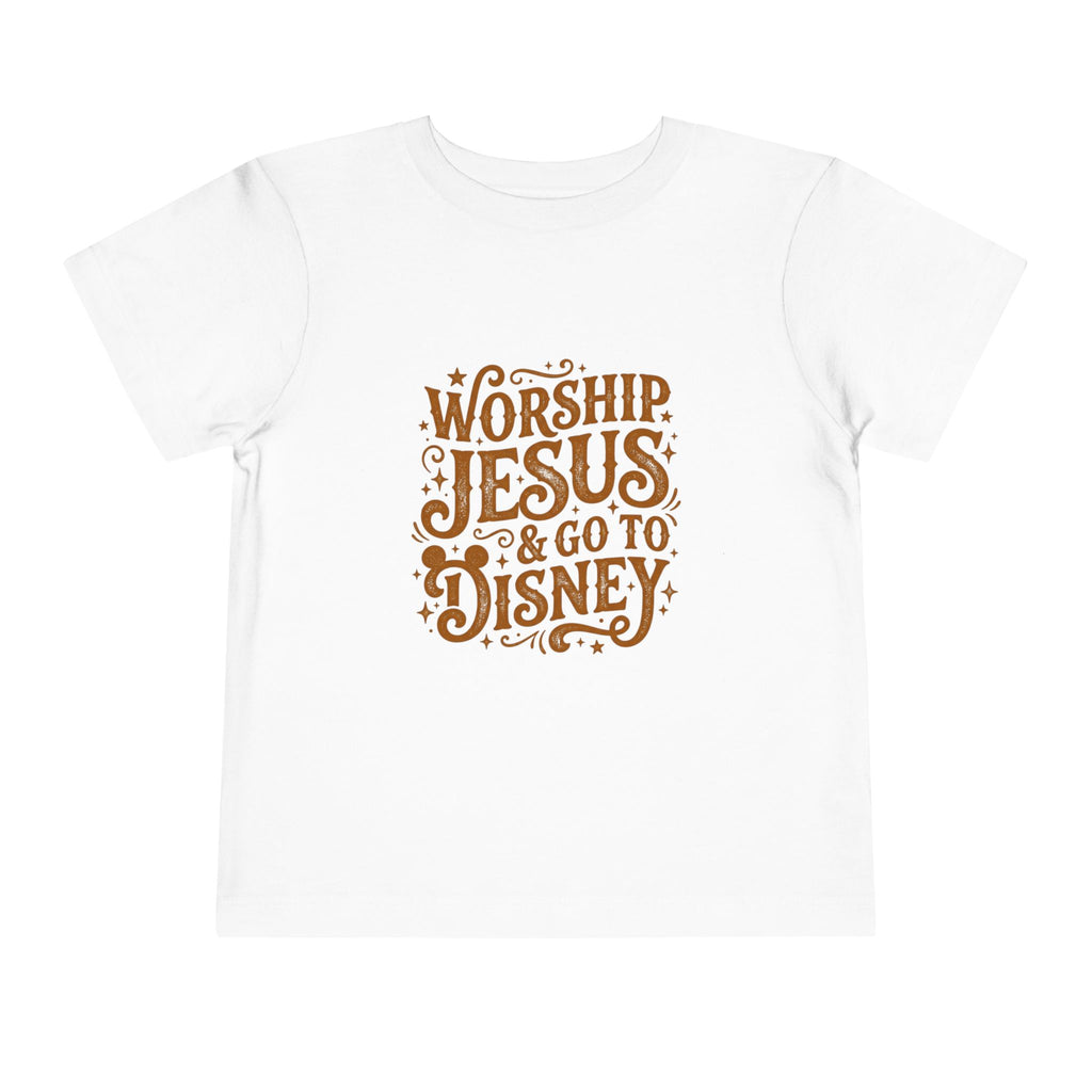Toddler Tee — "Worship Jesus & Go to Disney" Faith-Inspired Kids Shirt