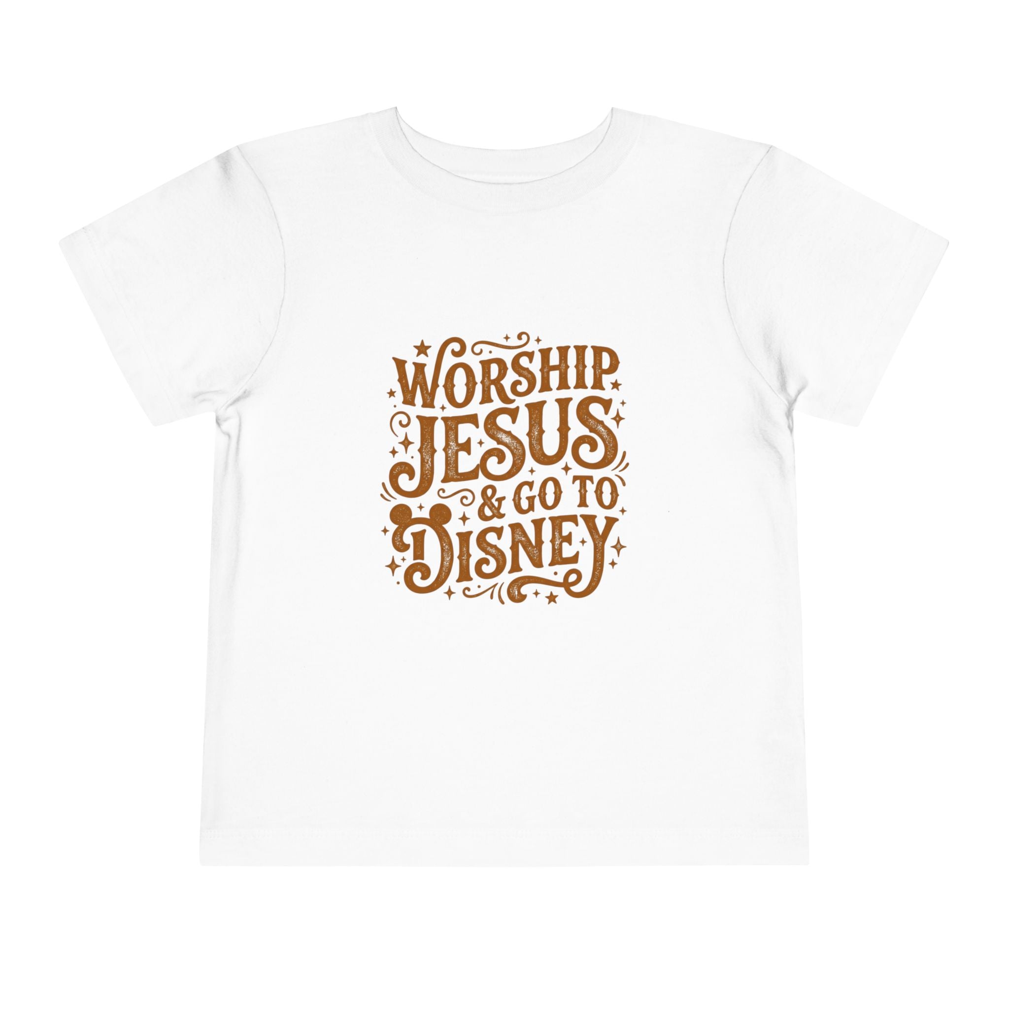 Toddler Tee — "Worship Jesus & Go to Disney" Faith-Inspired Kids Shirt