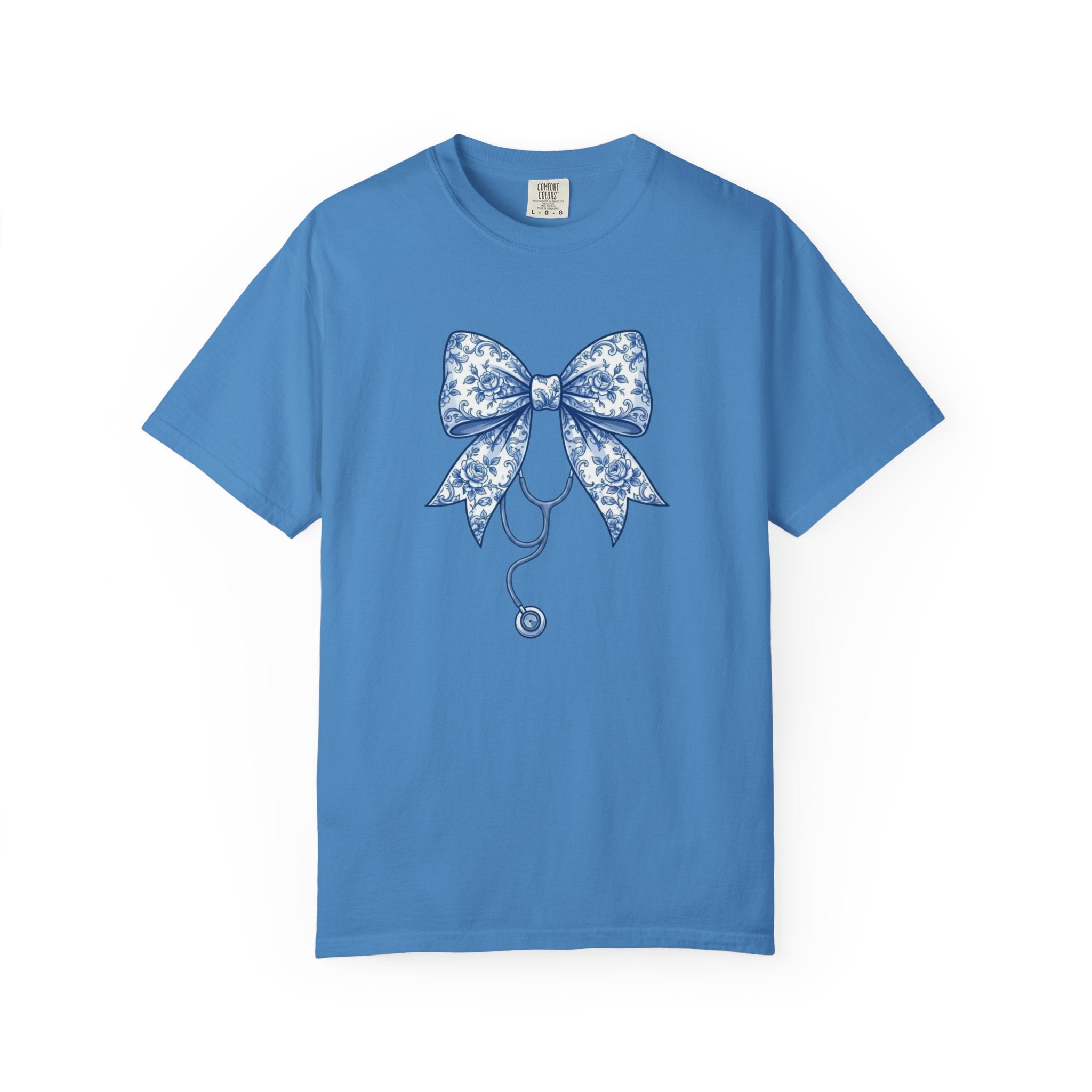Blue Floral Bow Stethoscope
