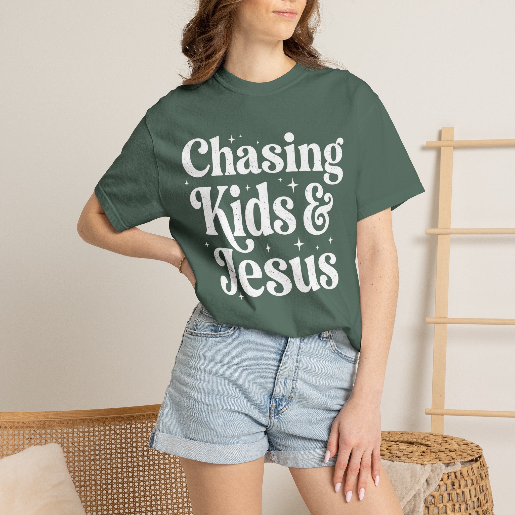 Chasing Kids & Jesus Tee — Christian Mom Graphic T-Shirt