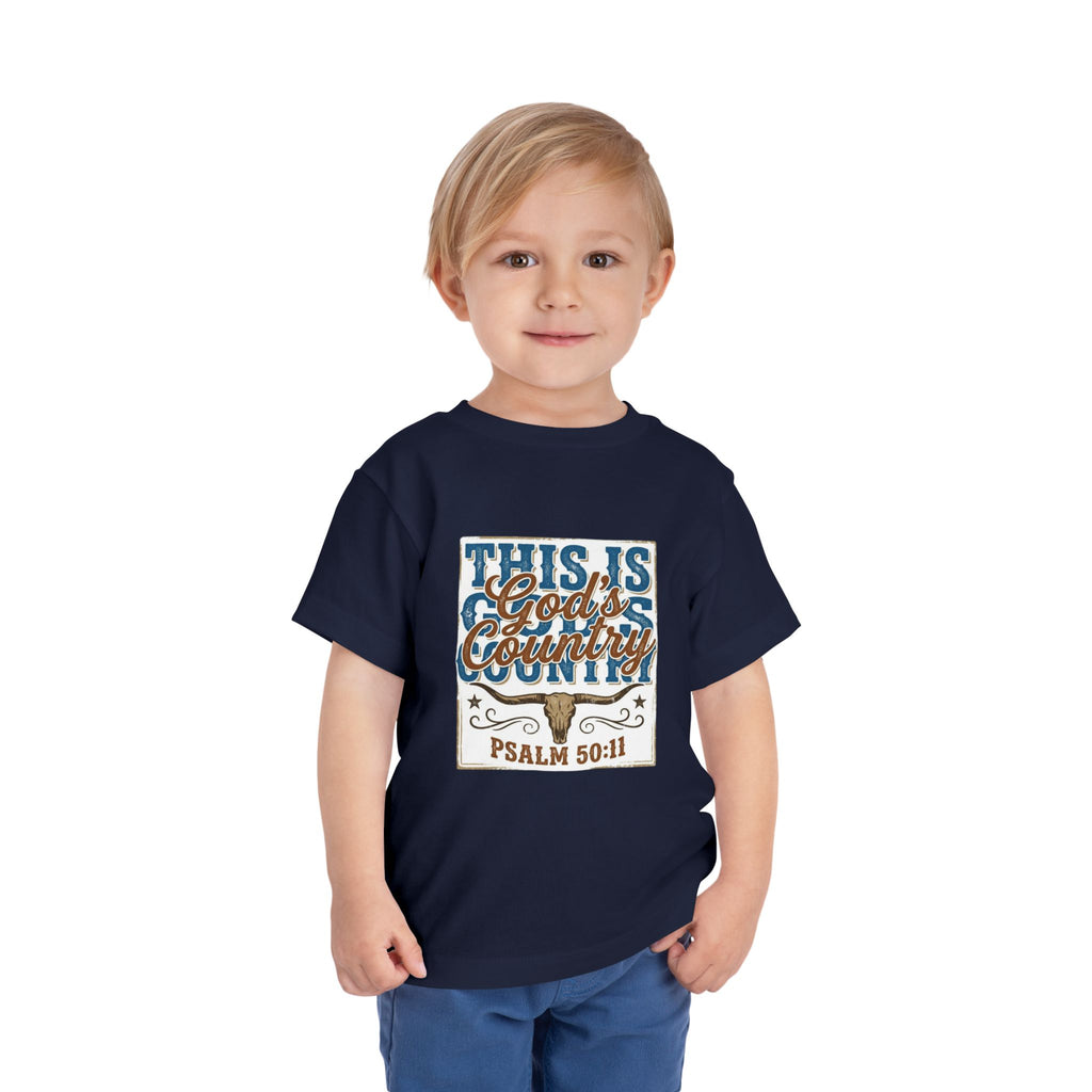 Toddler Tee - "This Is God’s Country" Psalm 50:11 Christian Kids Shirt