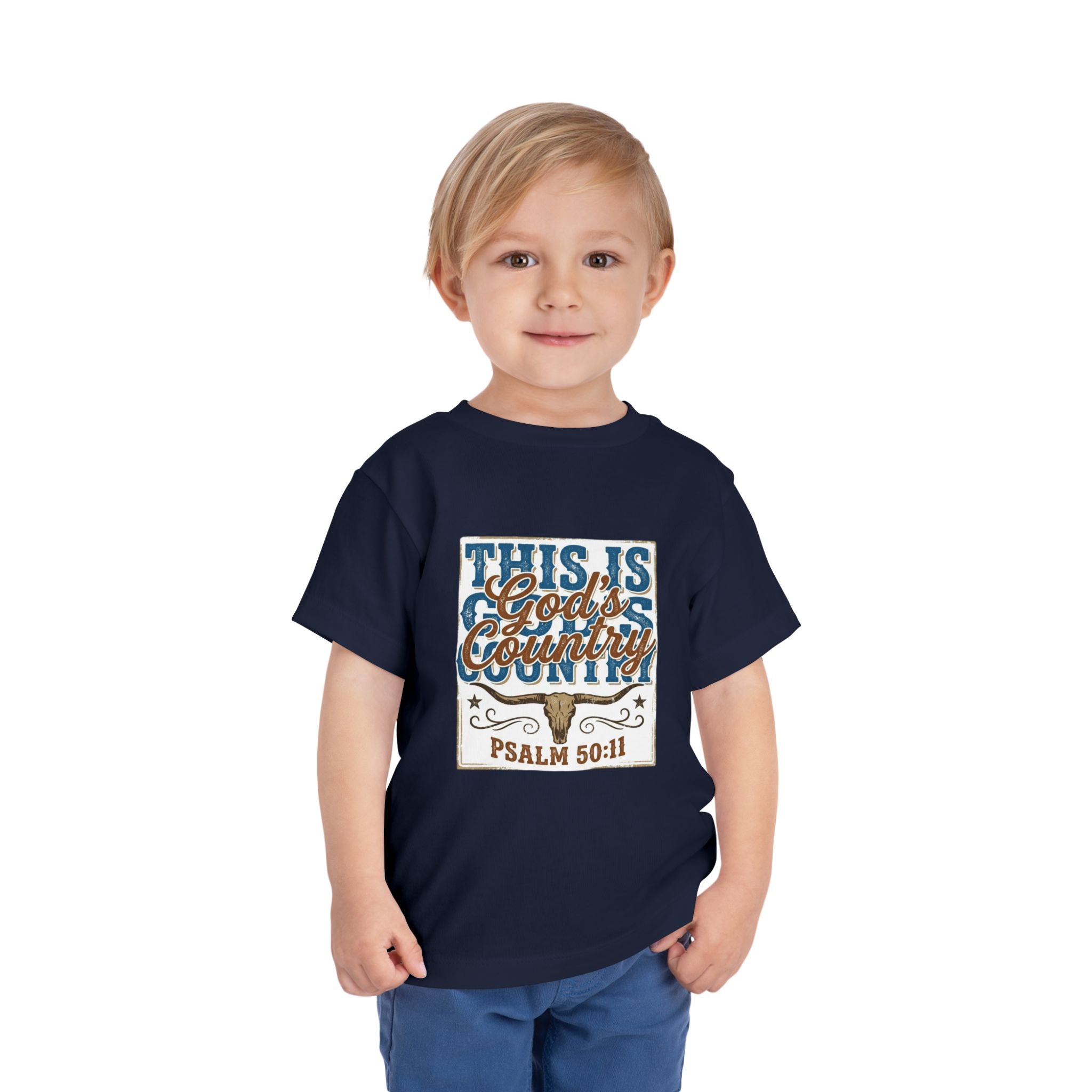 Toddler Tee - "This Is God’s Country" Psalm 50:11 Christian Kids Shirt