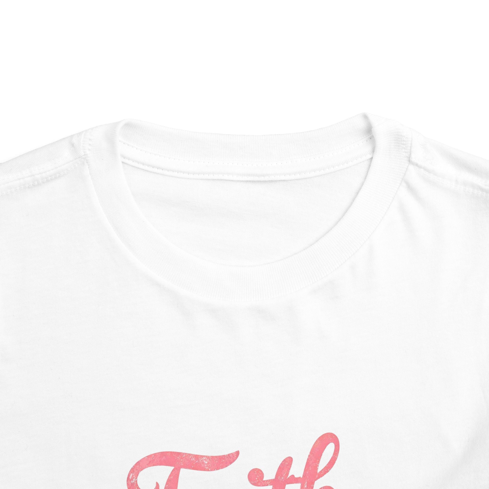 Toddler Tee - "Faith Moves Mountains" Pink Script Kids T-Shirt