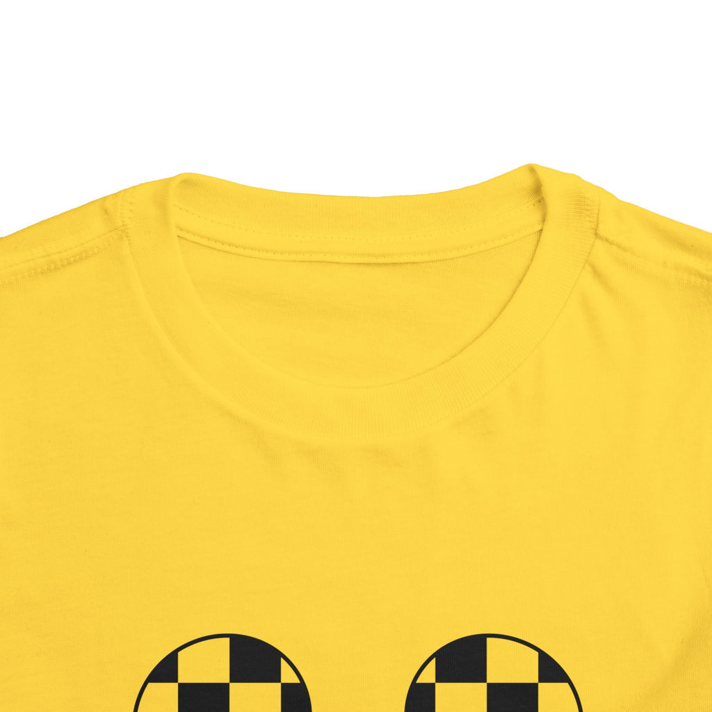 Toddler Tee — "Jesus Is The Light" Mickey Ear Graphic (Checkerboard)