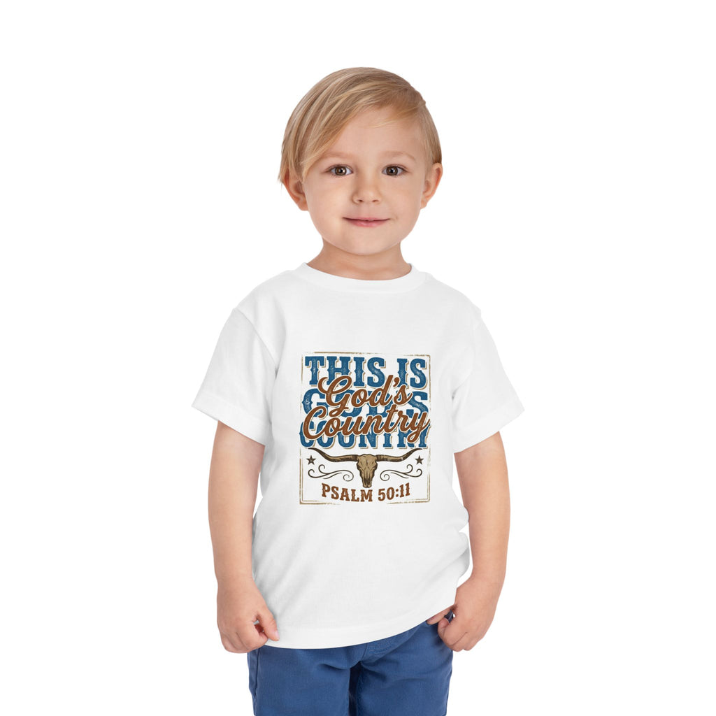 Toddler Tee - "This Is God’s Country" Psalm 50:11 Christian Kids Shirt