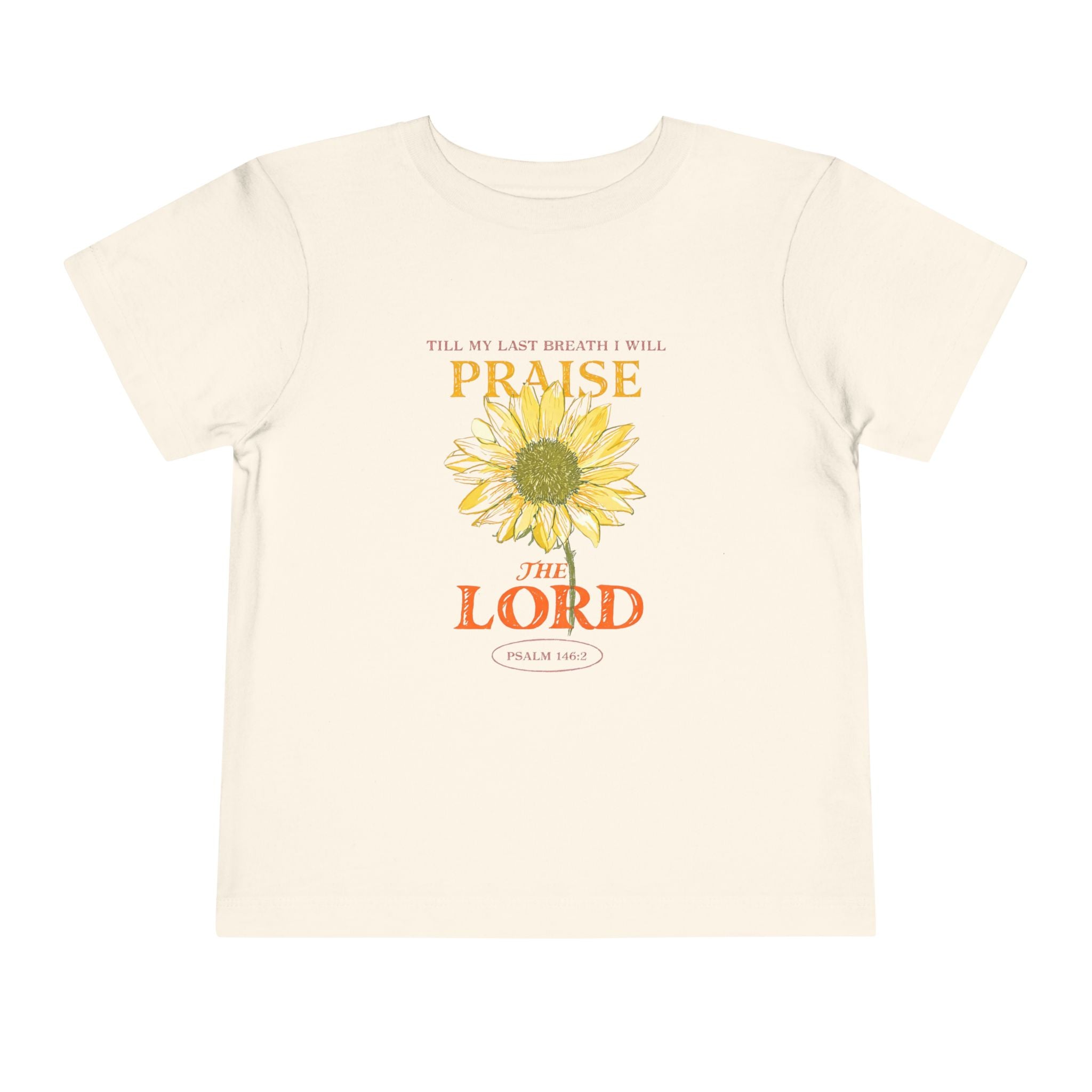 Toddler Tee — "Praise the Lord" Sunflower Christian T‑Shirt