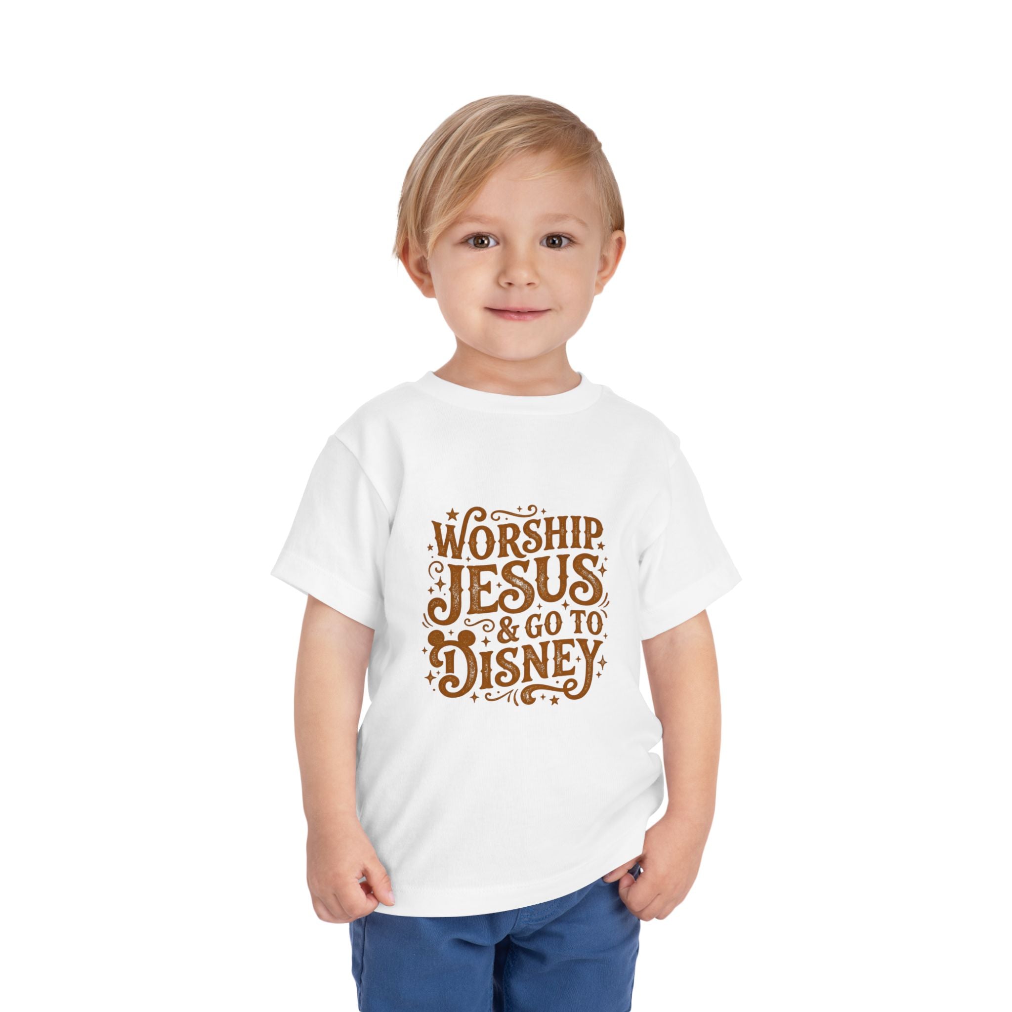Toddler Tee — "Worship Jesus & Go to Disney" Faith-Inspired Kids Shirt