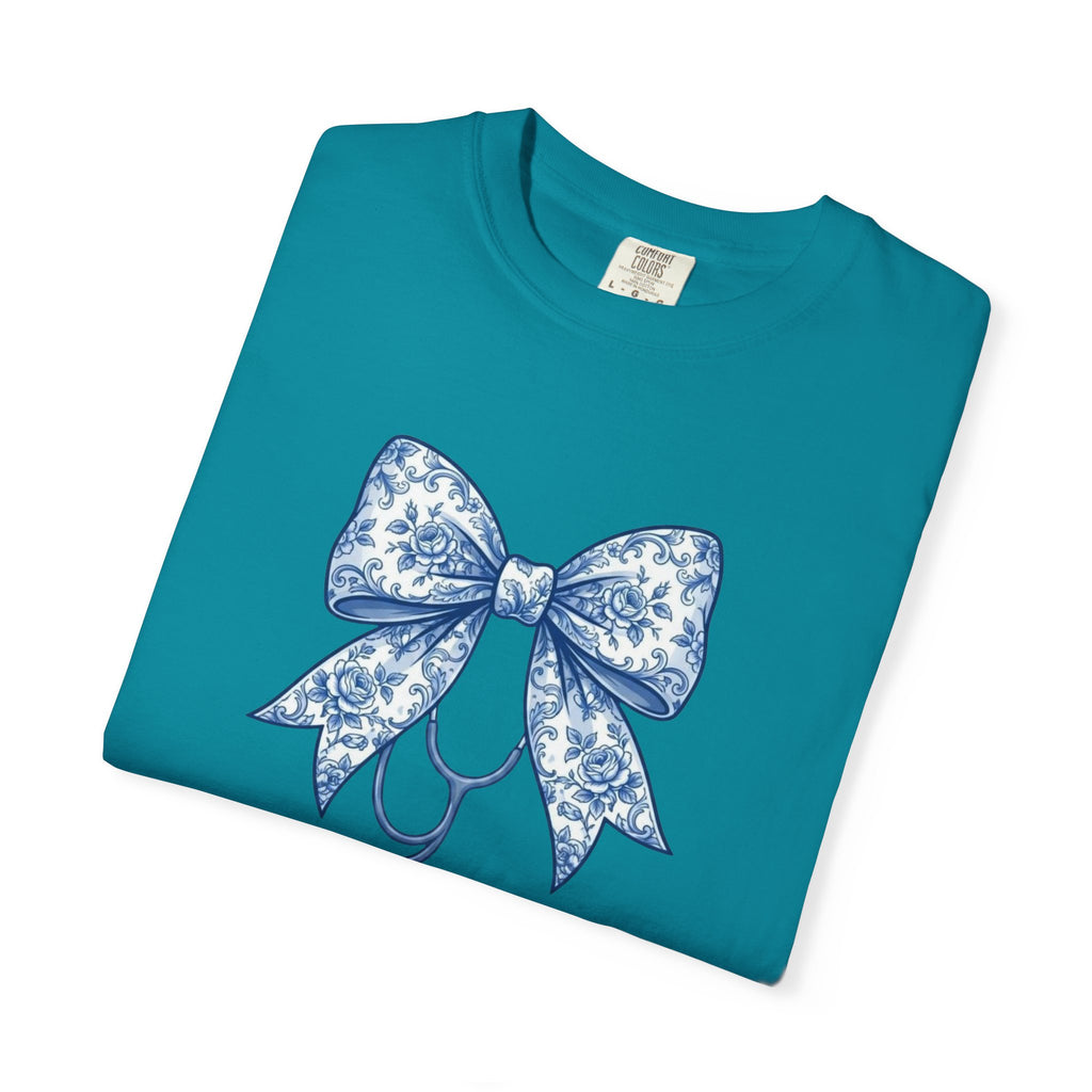 Blue Floral Bow Stethoscope
