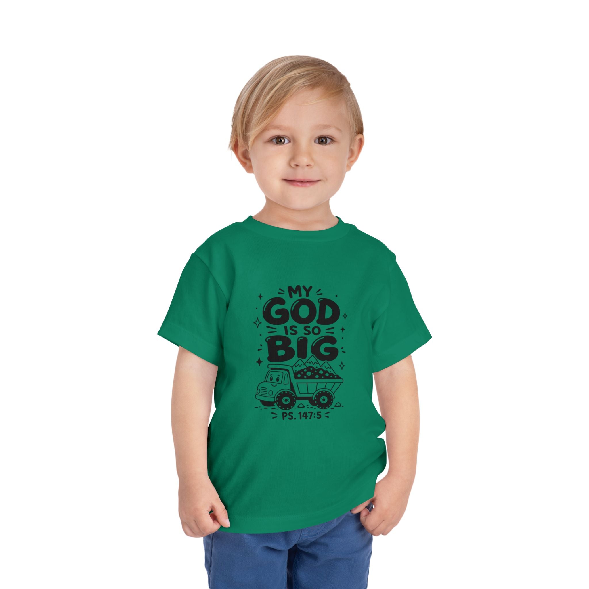 Toddler Tee — "My God Is So Big" Religious Kids Shirt (Psalm 147:5)