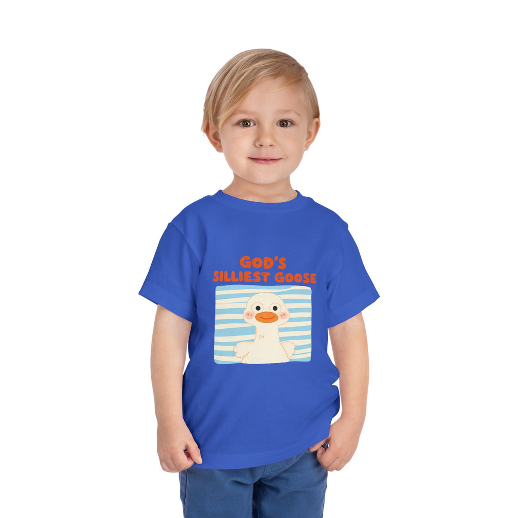 Toddler Tee — "God's Silliest Goose" Cute Duck Graphic