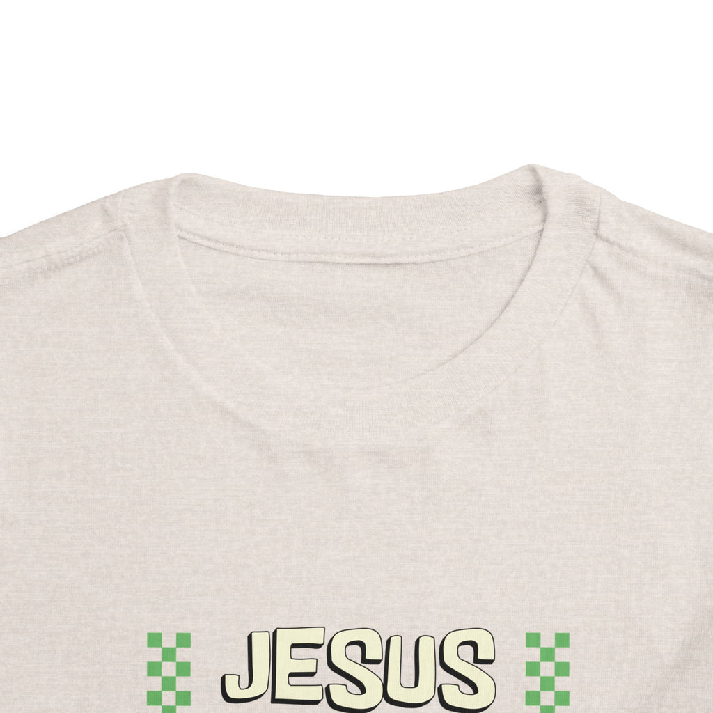 Kids "Jesus" Retro Rainbow Tee — Toddler Christian Shirt