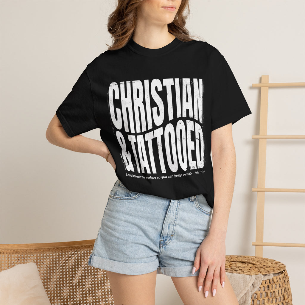 Christian & Tattooed T-Shirt — Bold Faith Graphic Tee for Tattooed Believers