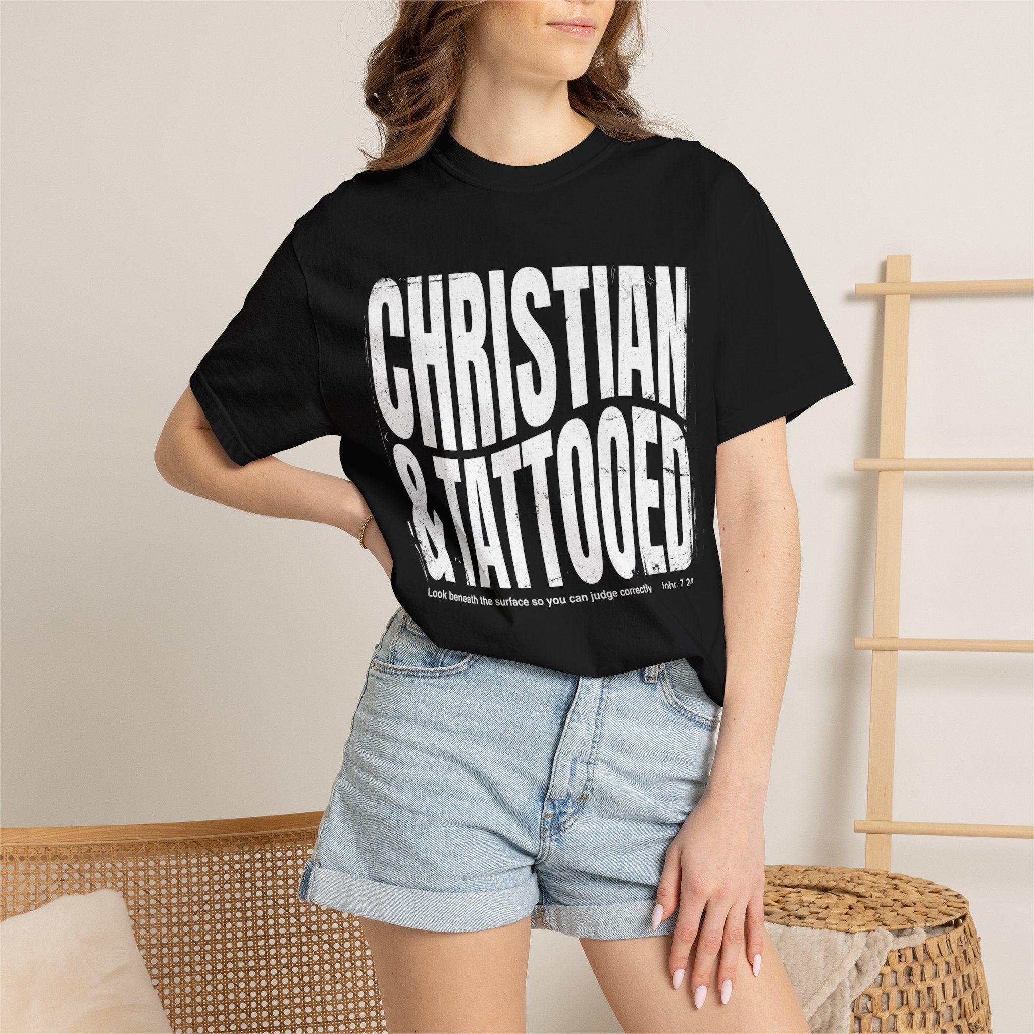 Christian & Tattooed T-Shirt — Bold Faith Graphic Tee for Tattooed Believers