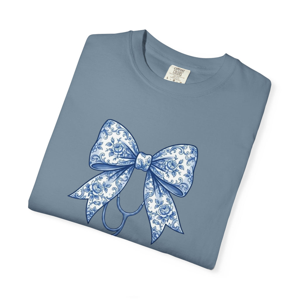 Blue Floral Bow Stethoscope
