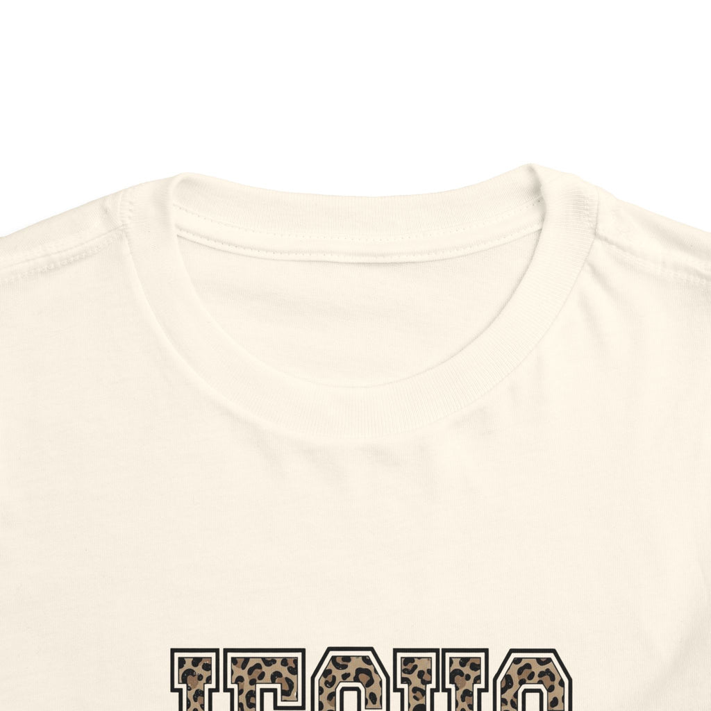 Toddler Tee - 'JESUS' Leopard Print Christian Kids Shirt