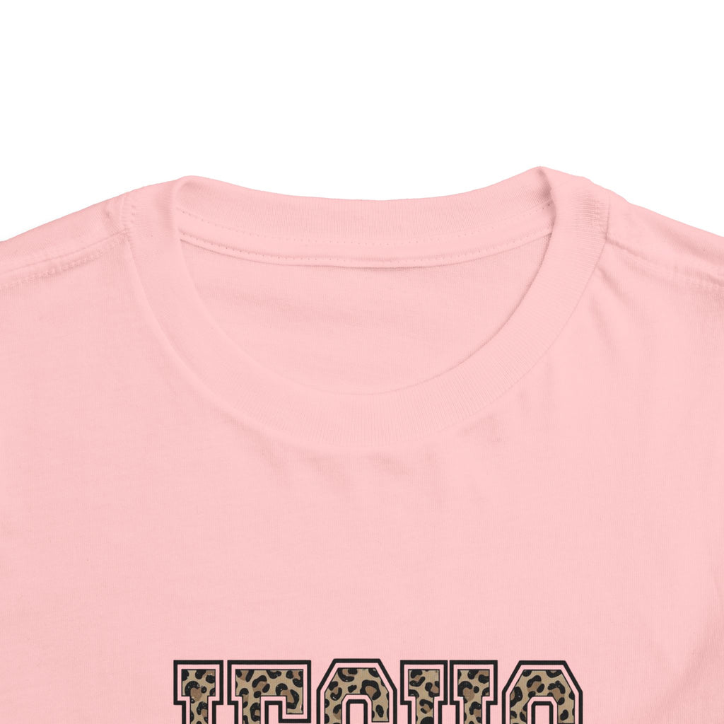 Toddler Tee - 'JESUS' Leopard Print Christian Kids Shirt