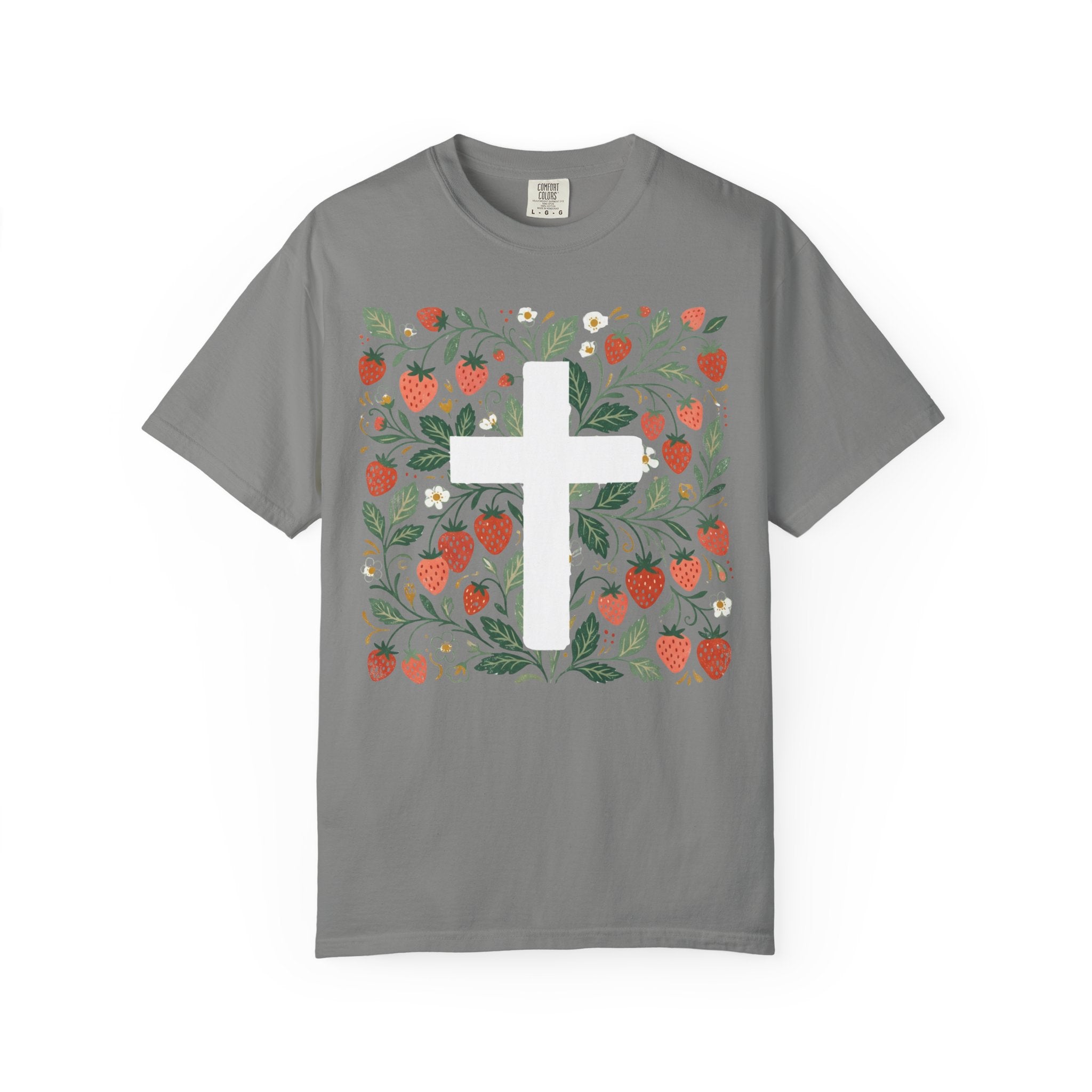 Strawberry Floral Cross