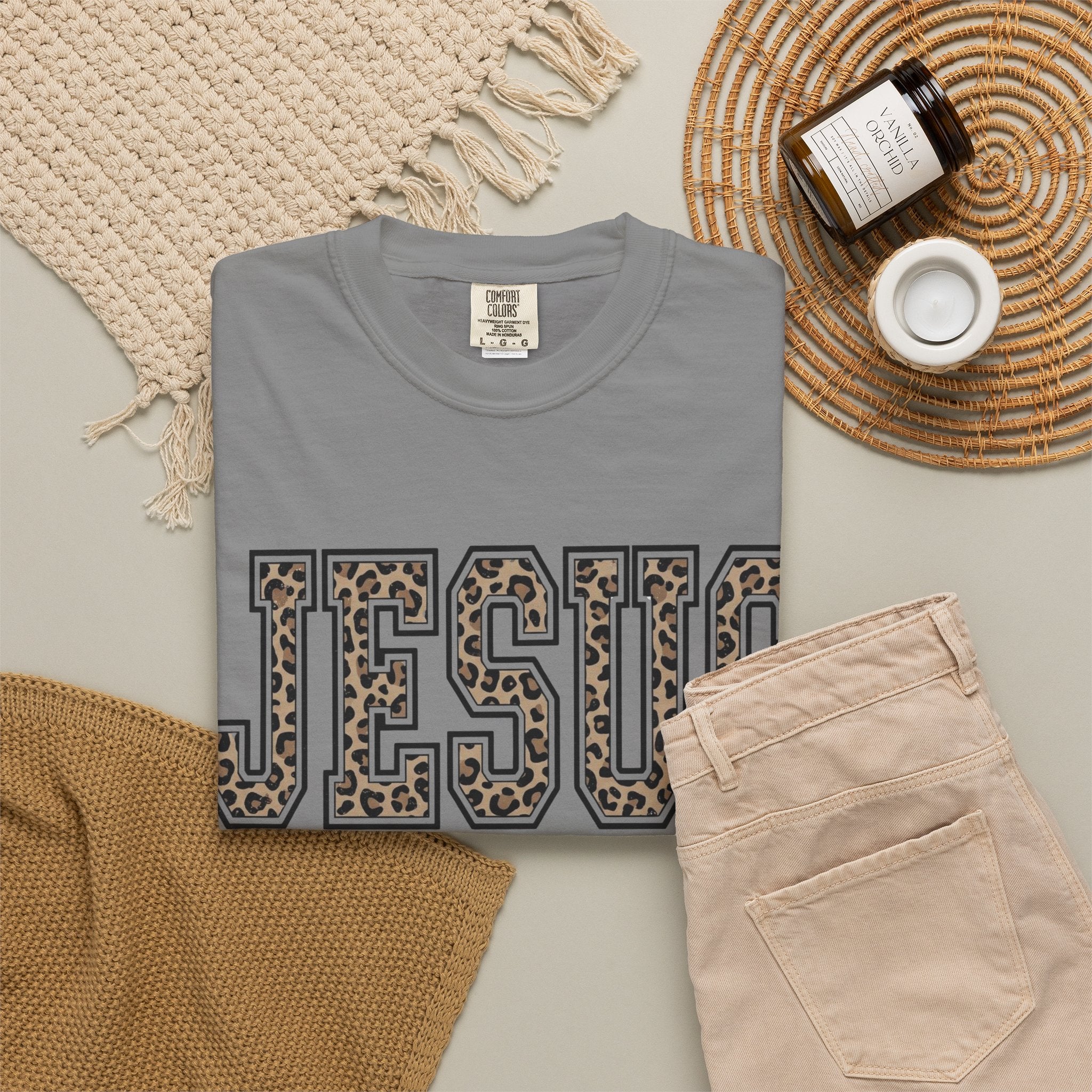 Jesus Leopard Varsity T‑Shirt