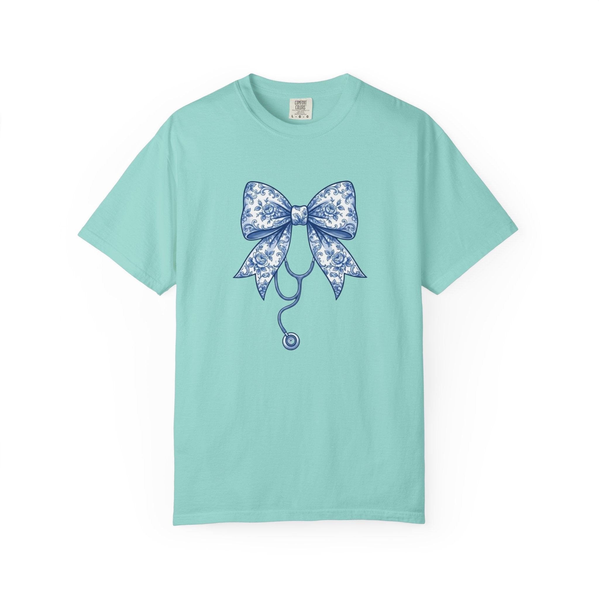 Blue Floral Bow Stethoscope