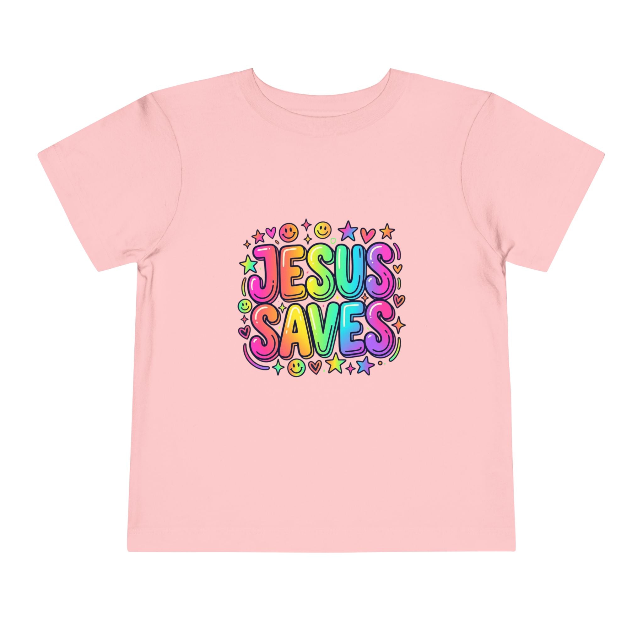 Toddler Tee — Colorful "Jesus Saves" Christian Kids Shirt