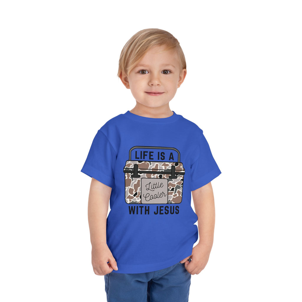 Toddler Tee — "Life Is A Little Cooler With Jesus" Cooler Graphic