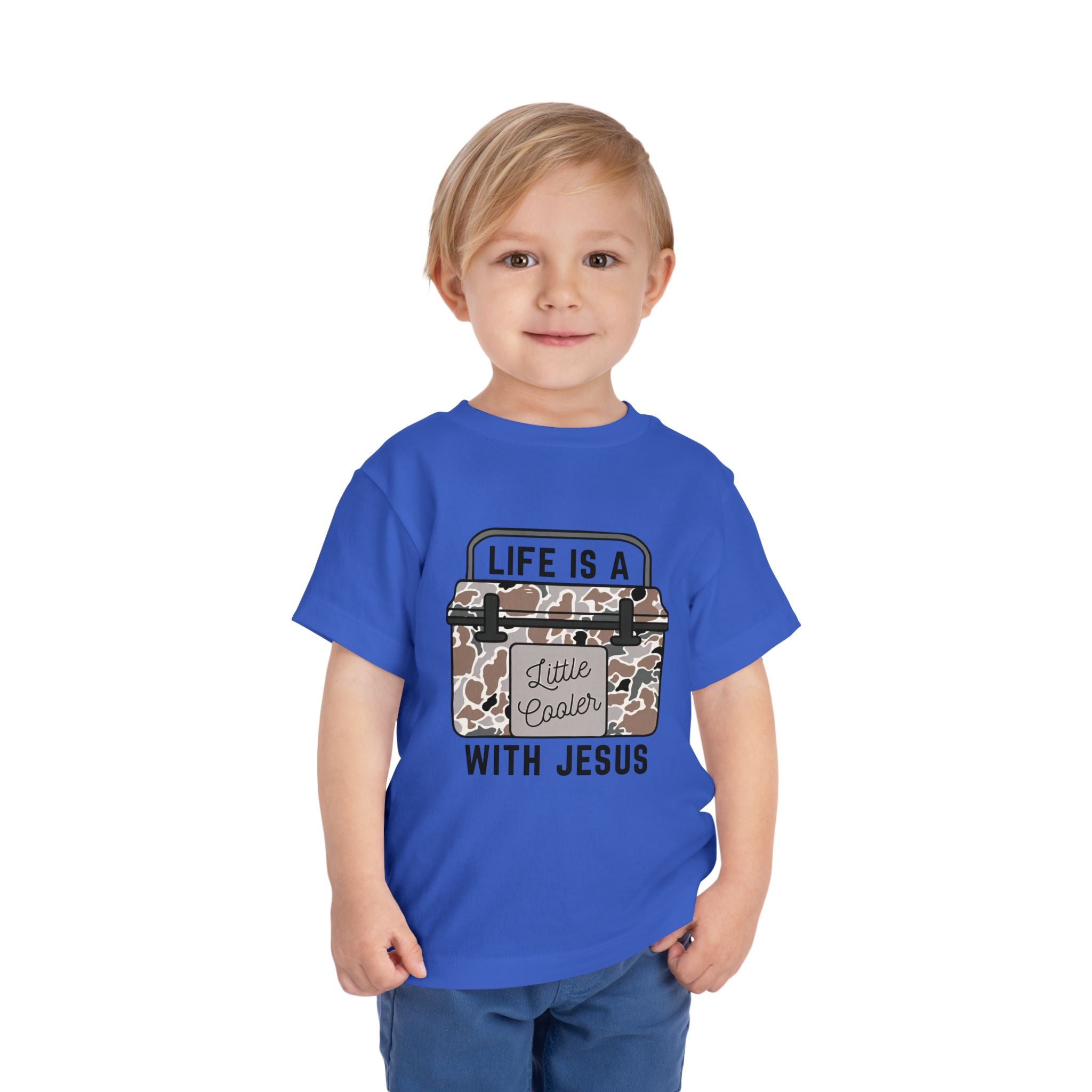 Toddler Tee — "Life Is A Little Cooler With Jesus" Cooler Graphic