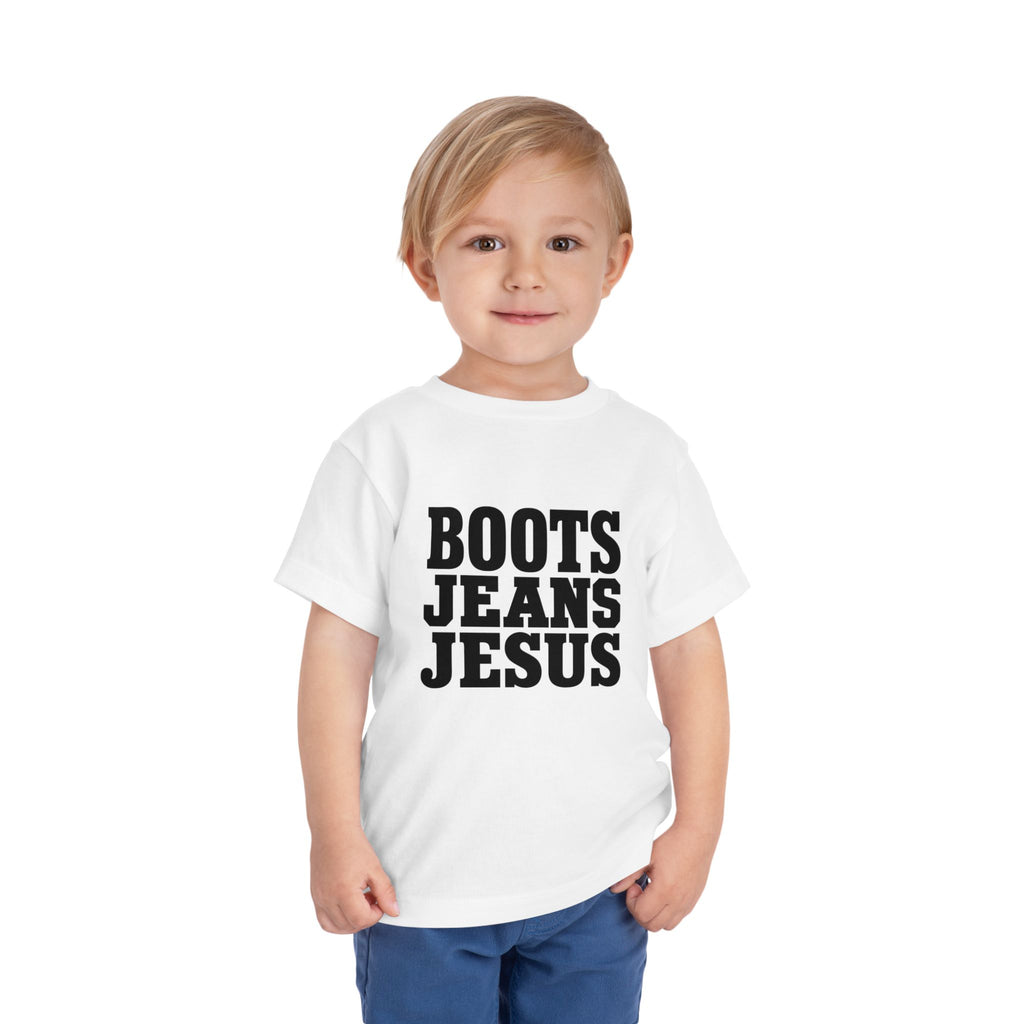Toddler Tee - "Boots Jeans Jesus" Graphic