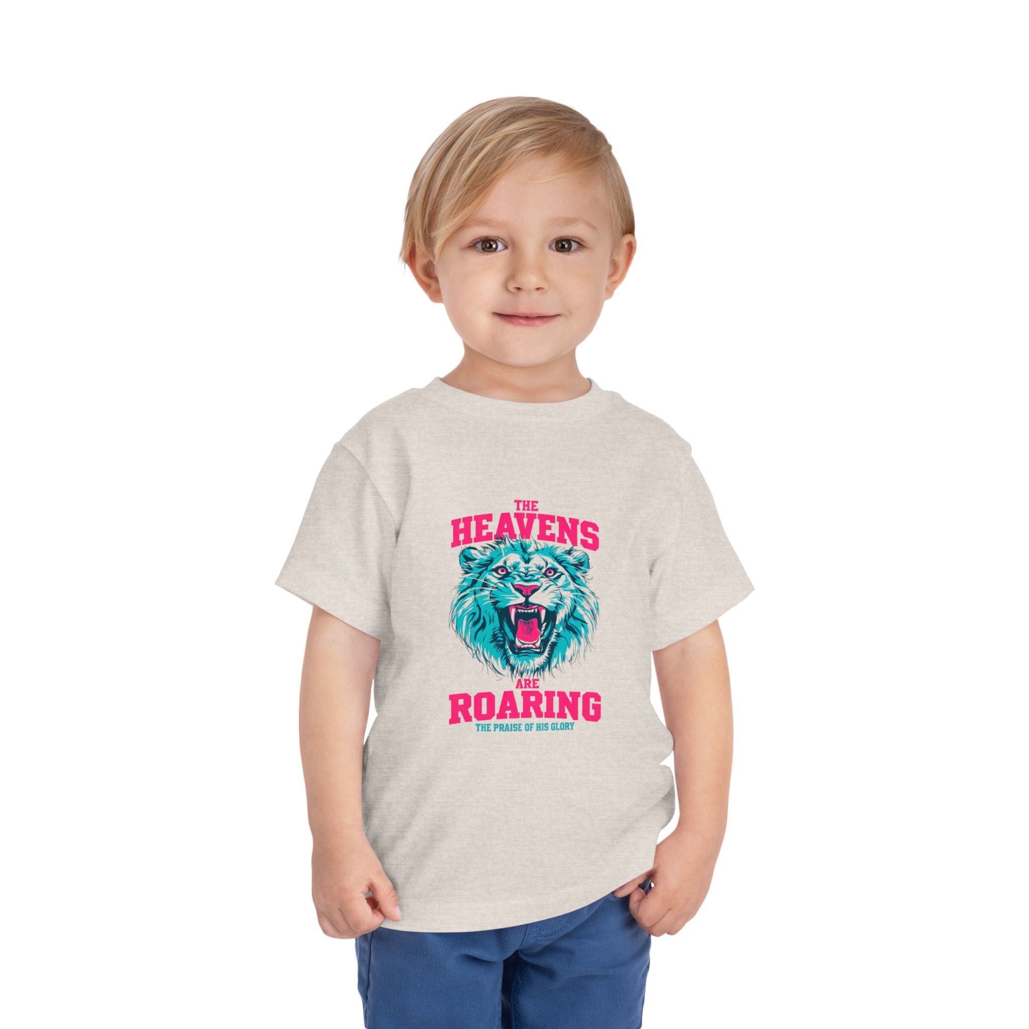 Toddler Tee — 'The Heavens Are Roaring' Colorful Roaring Lion Graphic