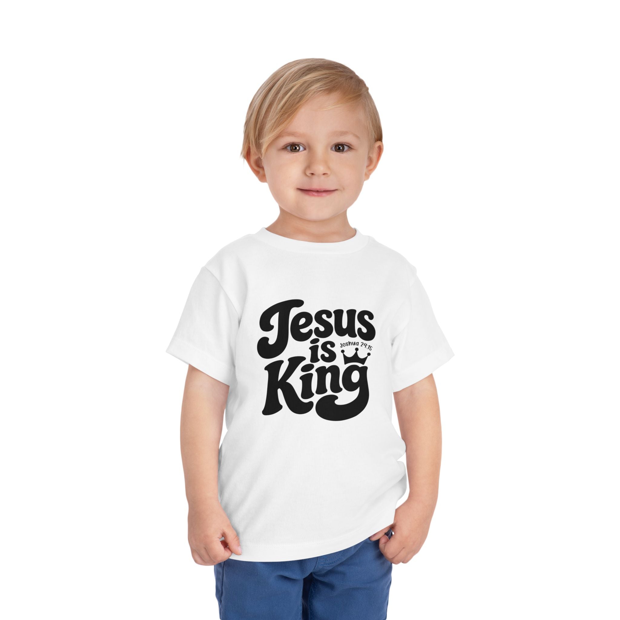 Jesus Is King Toddler Tee — Christian Baby Shirt, Faith-Based Kids Clothing