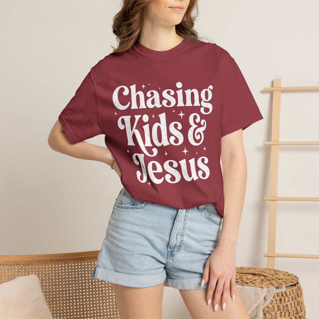 Chasing Kids & Jesus Tee — Christian Mom Graphic T-Shirt