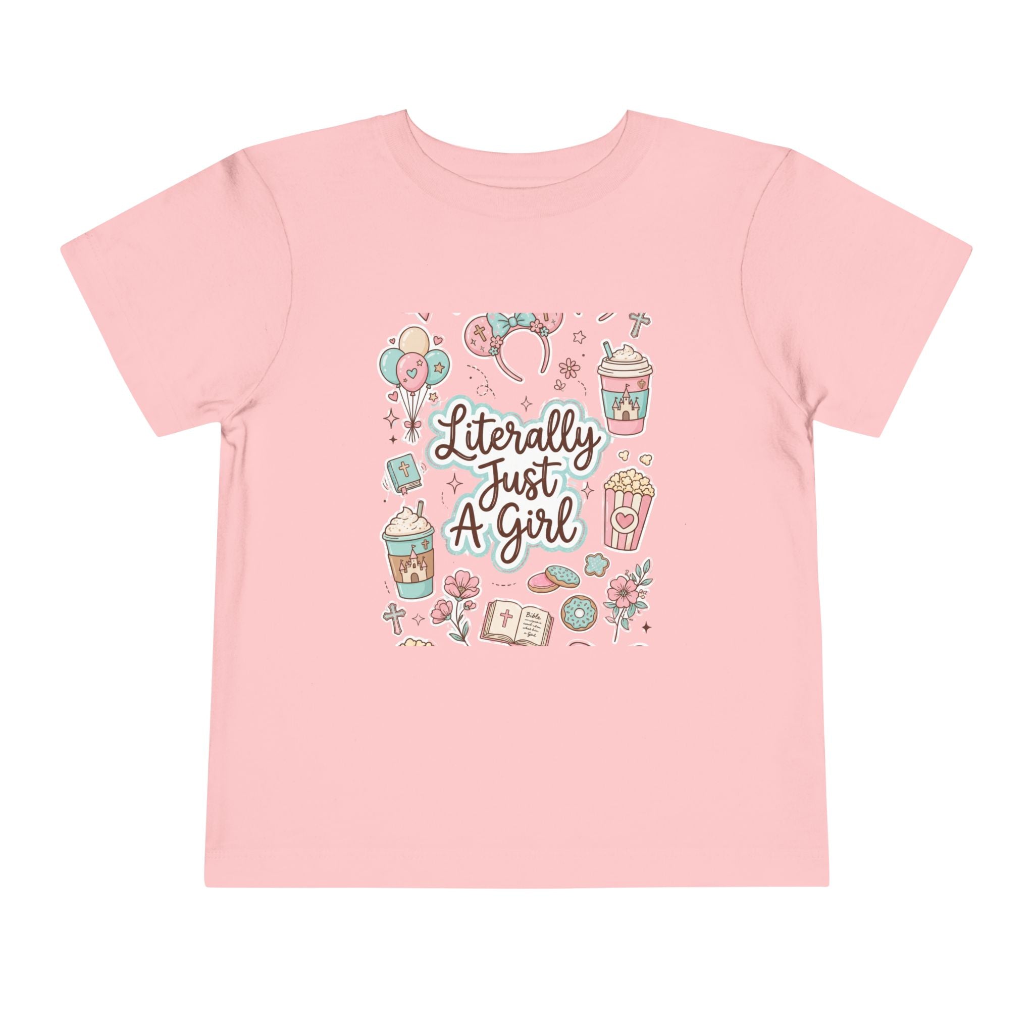 Toddler Tee — "Literally Just A Girl" Cute Pastel Graphic Shirt