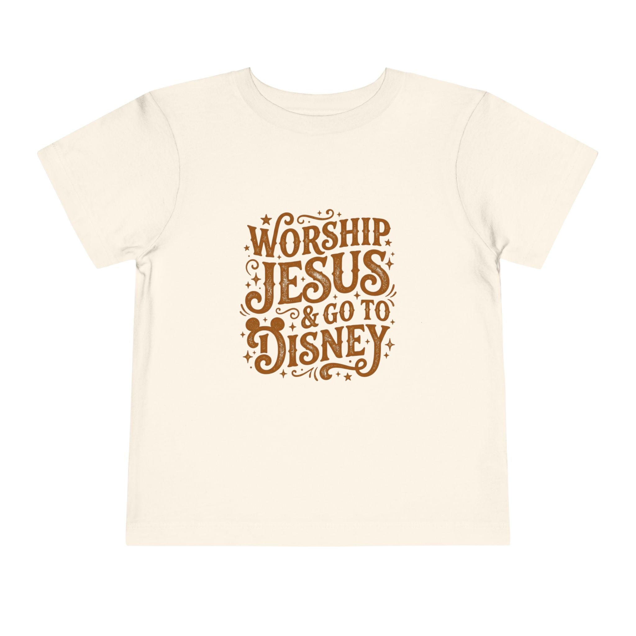 Toddler Tee — "Worship Jesus & Go to Disney" Faith-Inspired Kids Shirt