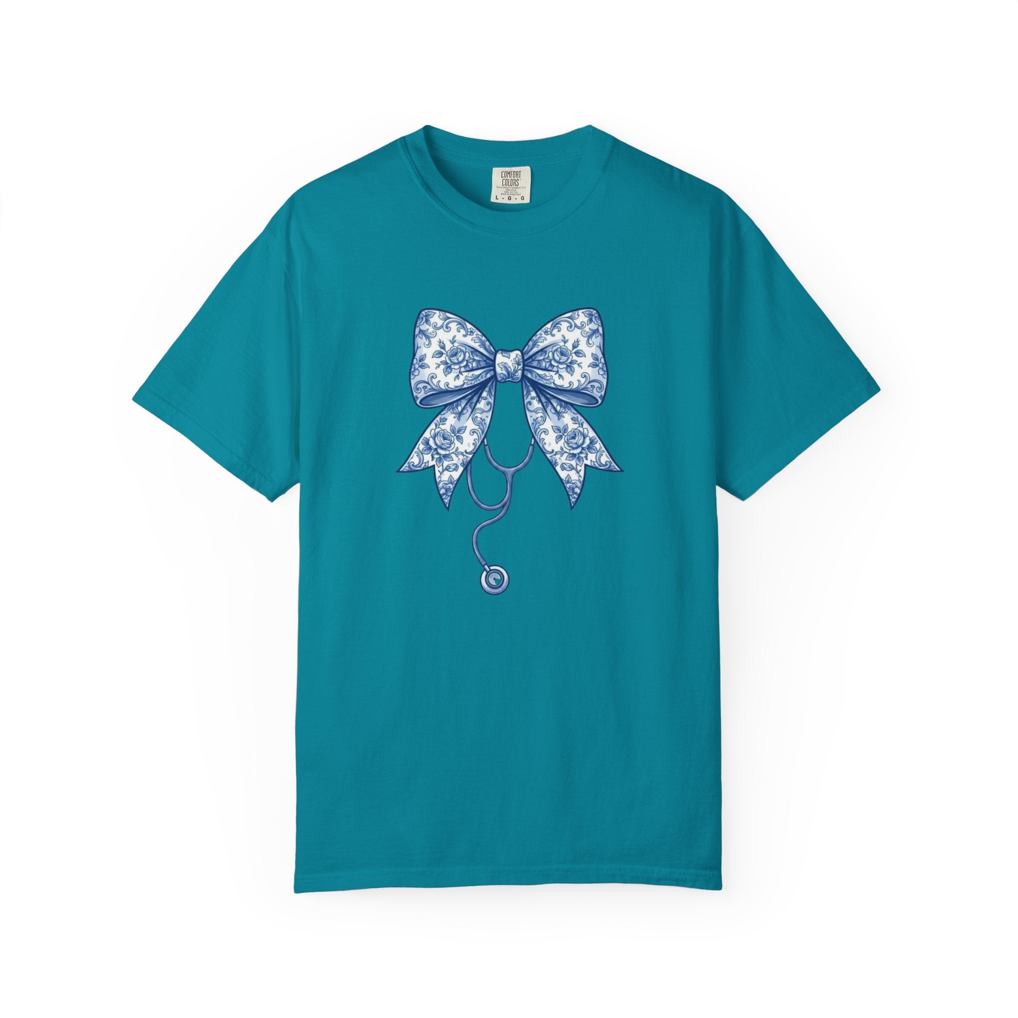 Blue Floral Bow Stethoscope
