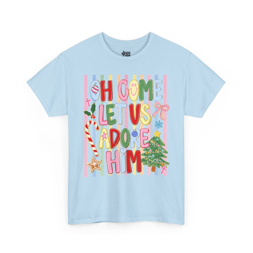 Oh Come Let Us Adore Him Christmas Tee